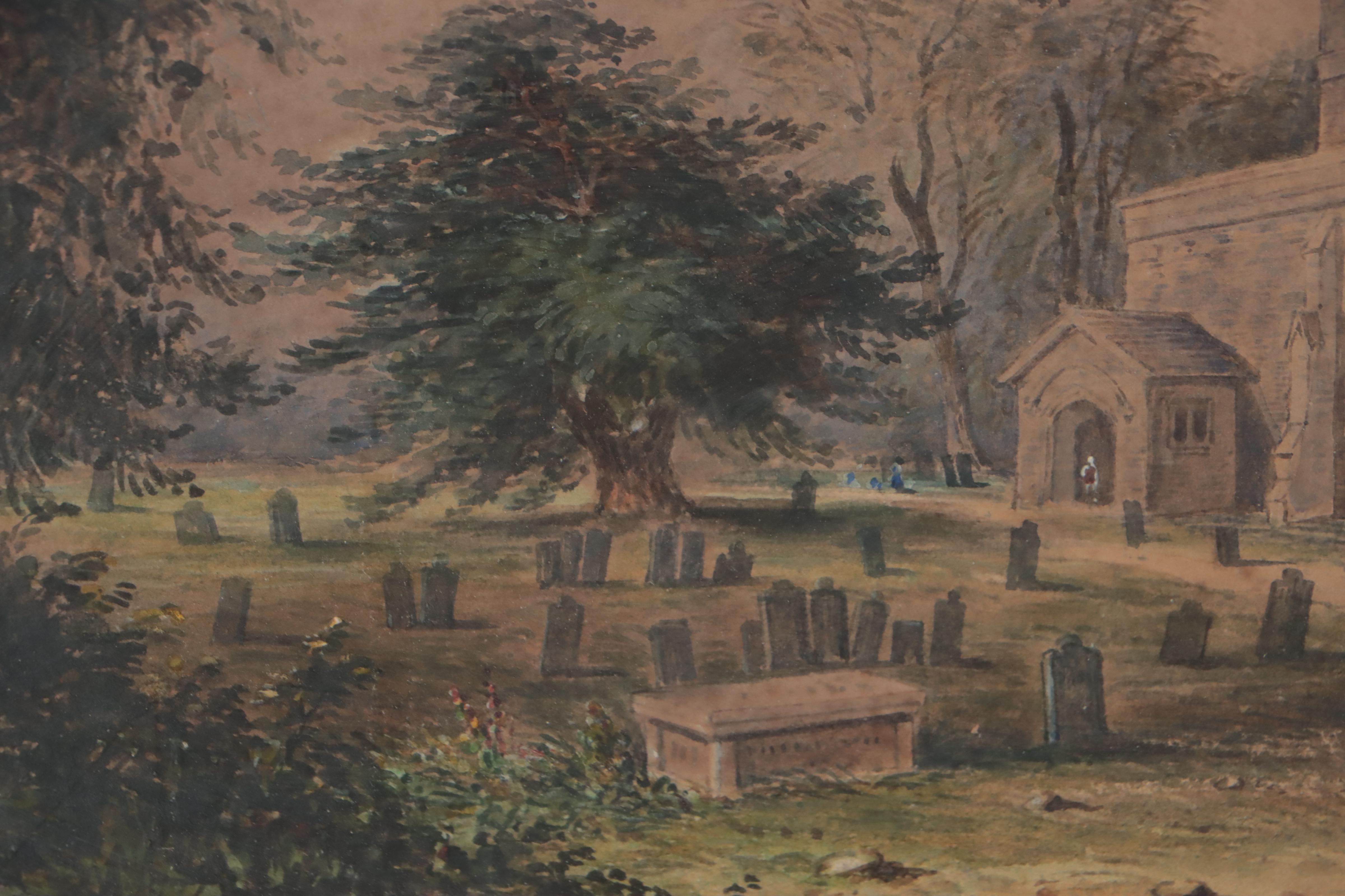 H.H. Hadfield Watercolor Painting of Church, 1853