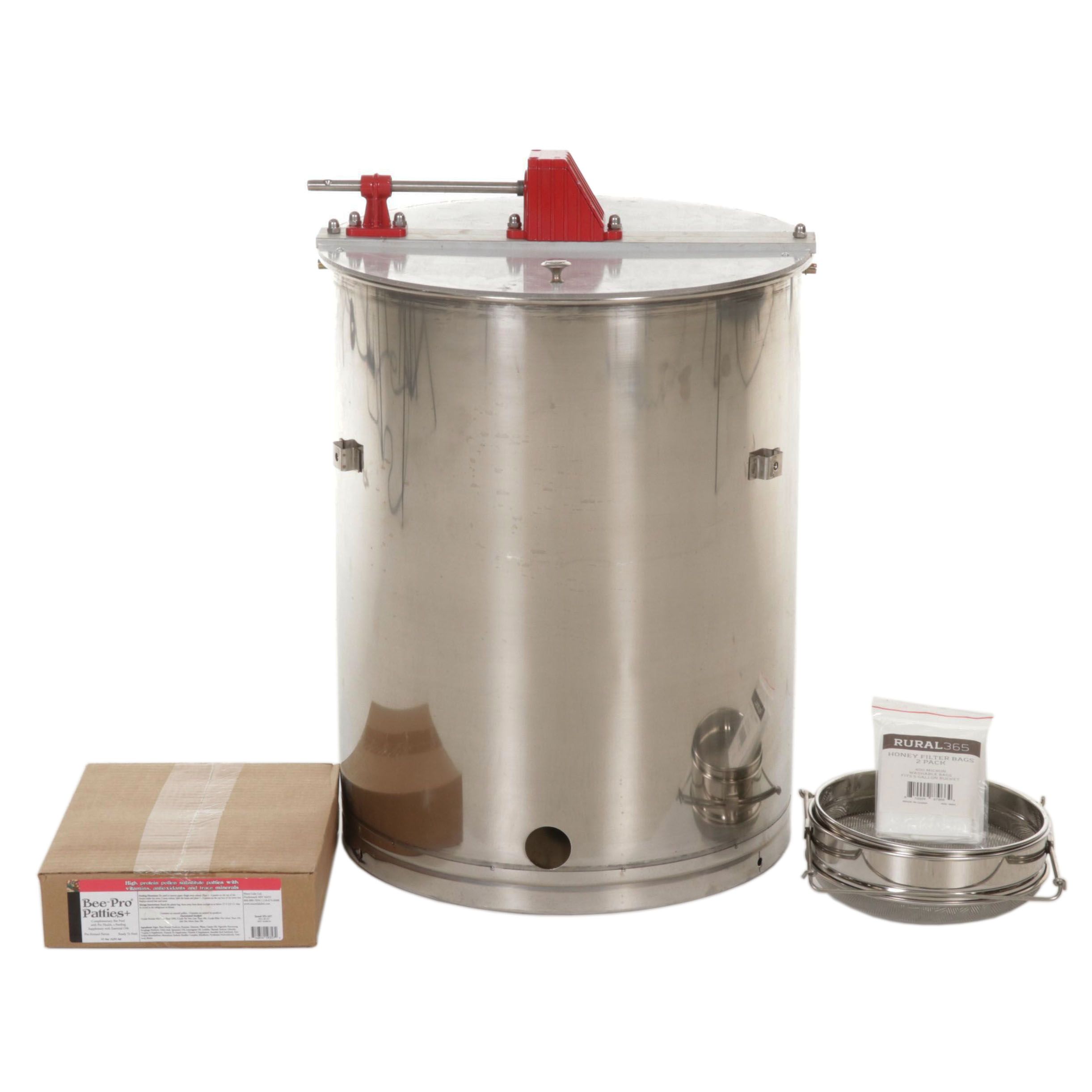 Apiary Supplies with Honey Extractor, Filter and Bee Feed, 21st Century