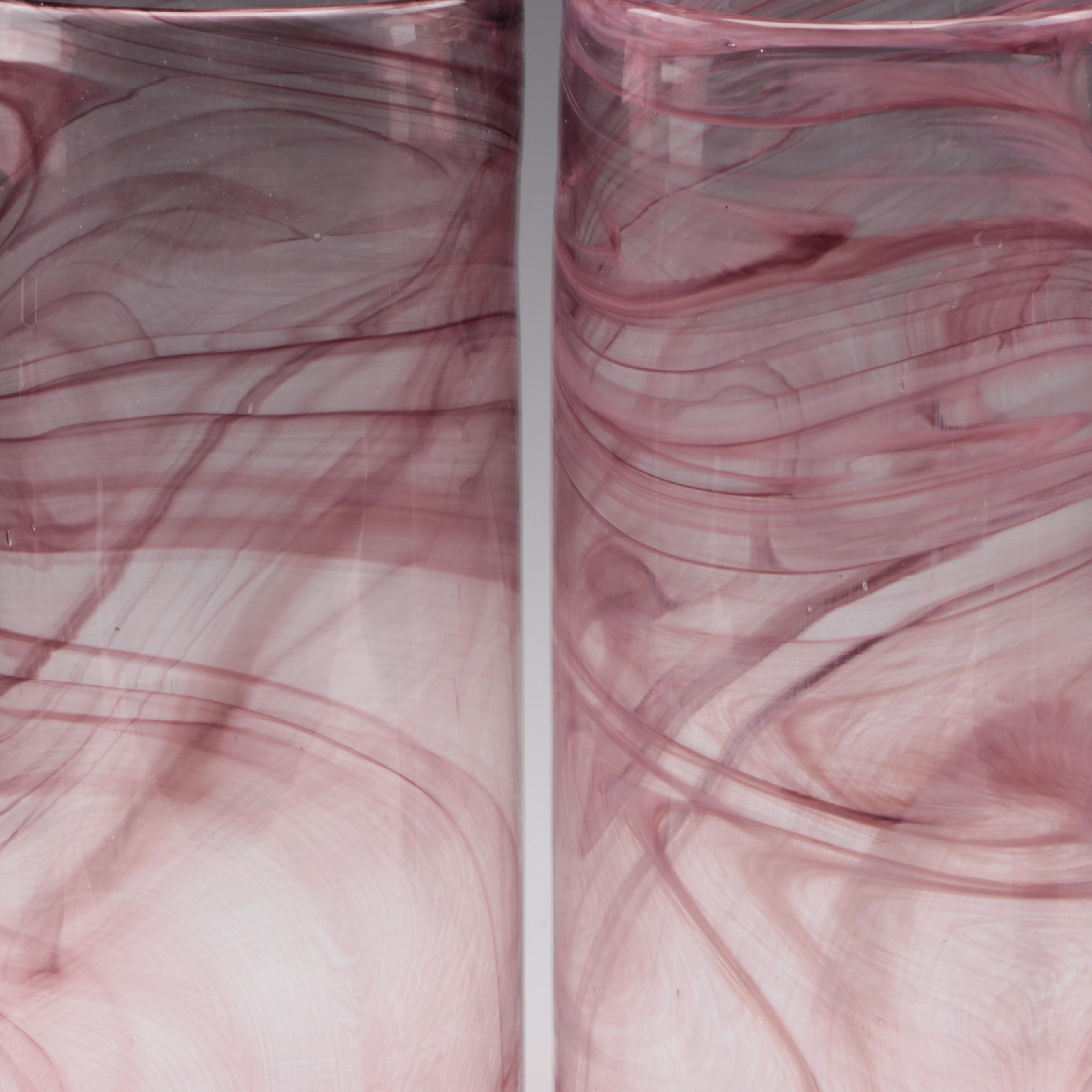 Blown Glass Amethyst Cylinder and Teardrop Vases