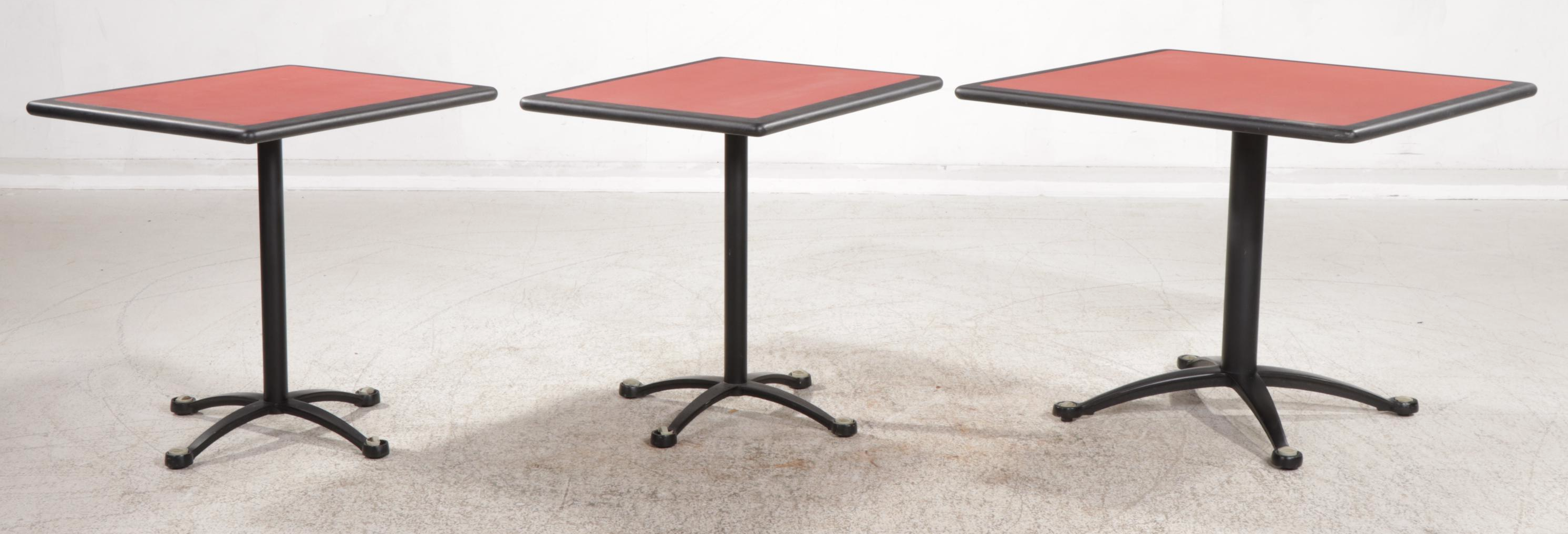 Six Falcon Metal Pedestal Base Square and Rectangular Top Multi-Purpose Tables