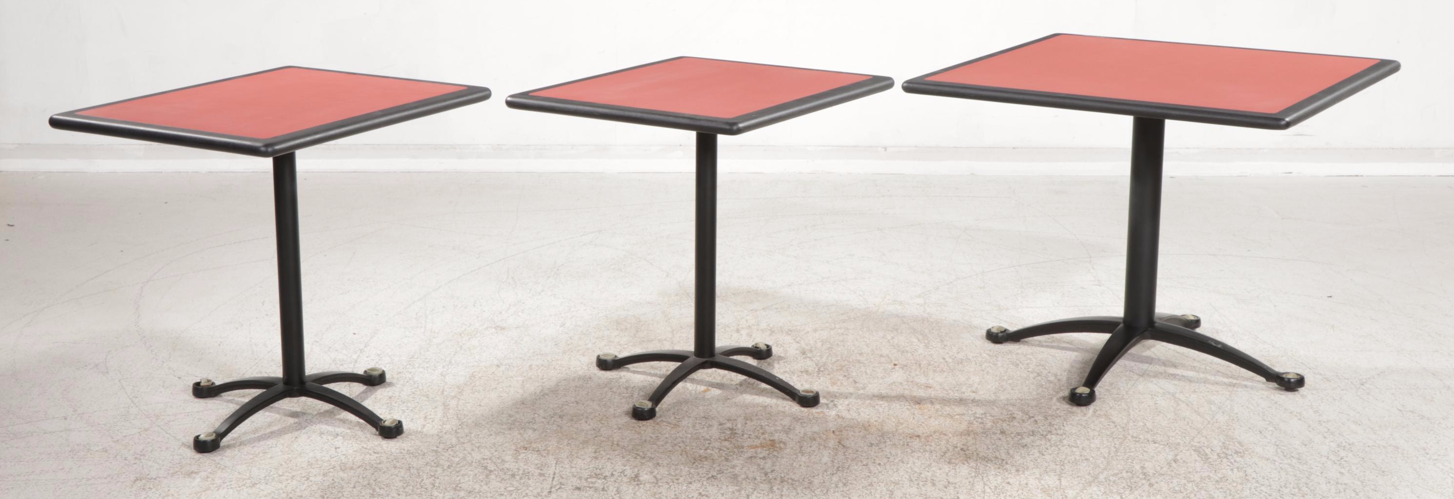 Six Falcon Metal Pedestal Base Square and Rectangular Top Multi-Purpose Tables