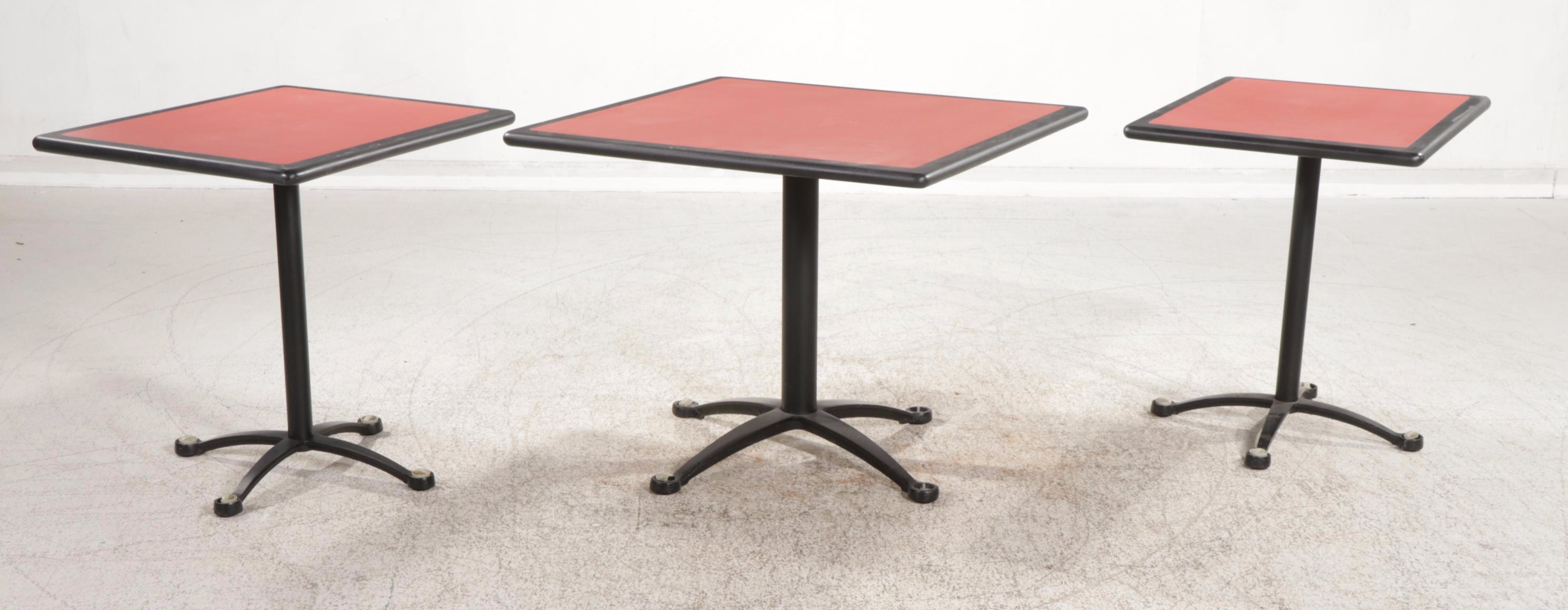 Six Falcon Metal Pedestal Base Square and Rectangular Top Multi-Purpose Tables