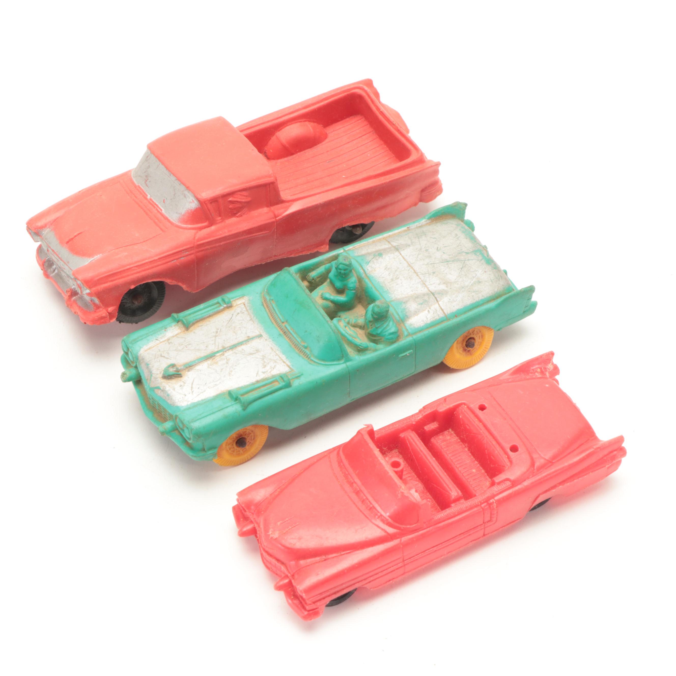 Auburn Cars with Ideal Toys Motorific Car and Chassis and Other Plastic Cars