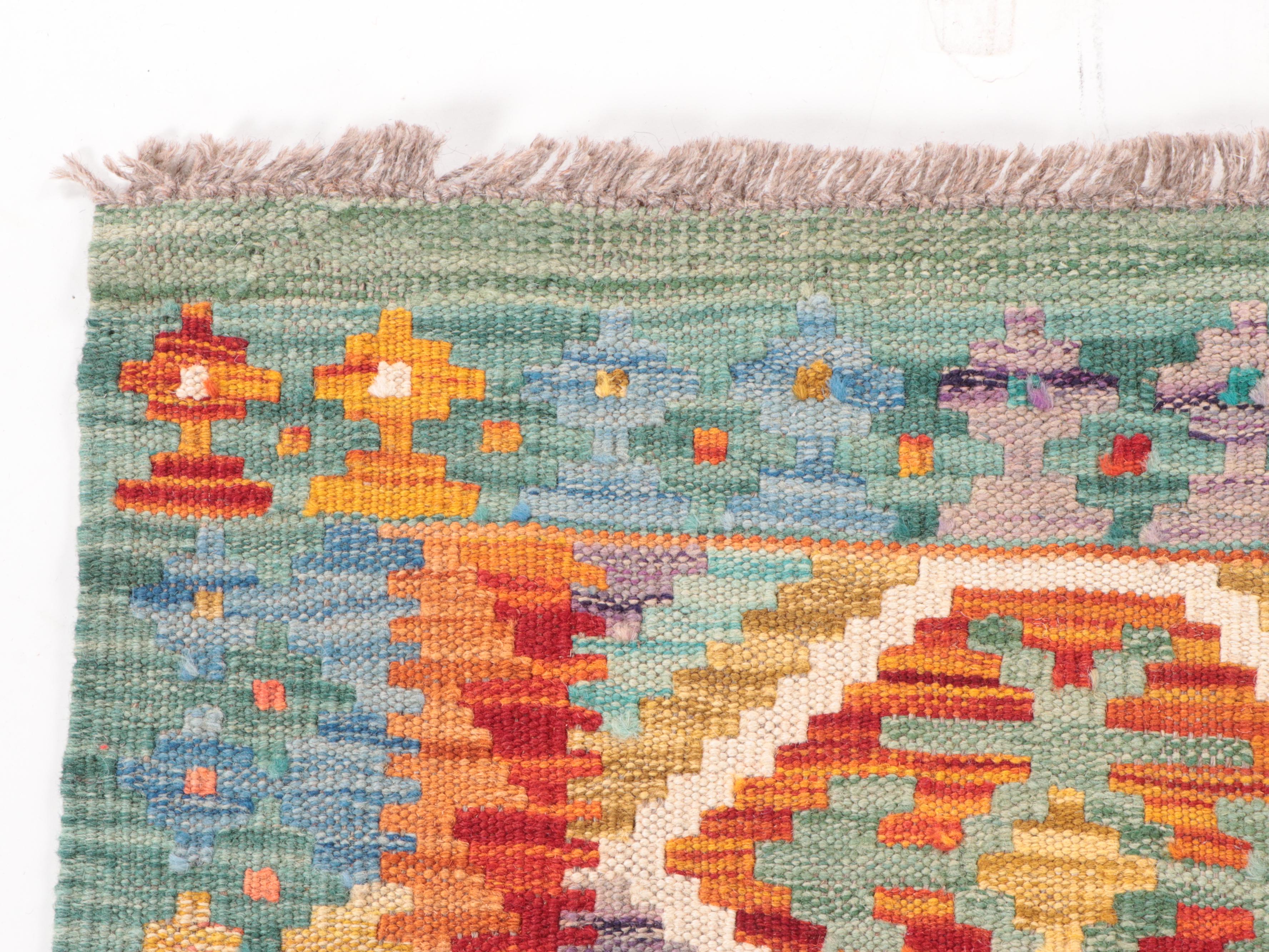 2'8 x 4'2 Handwoven Pakistani Kilim Area Rug