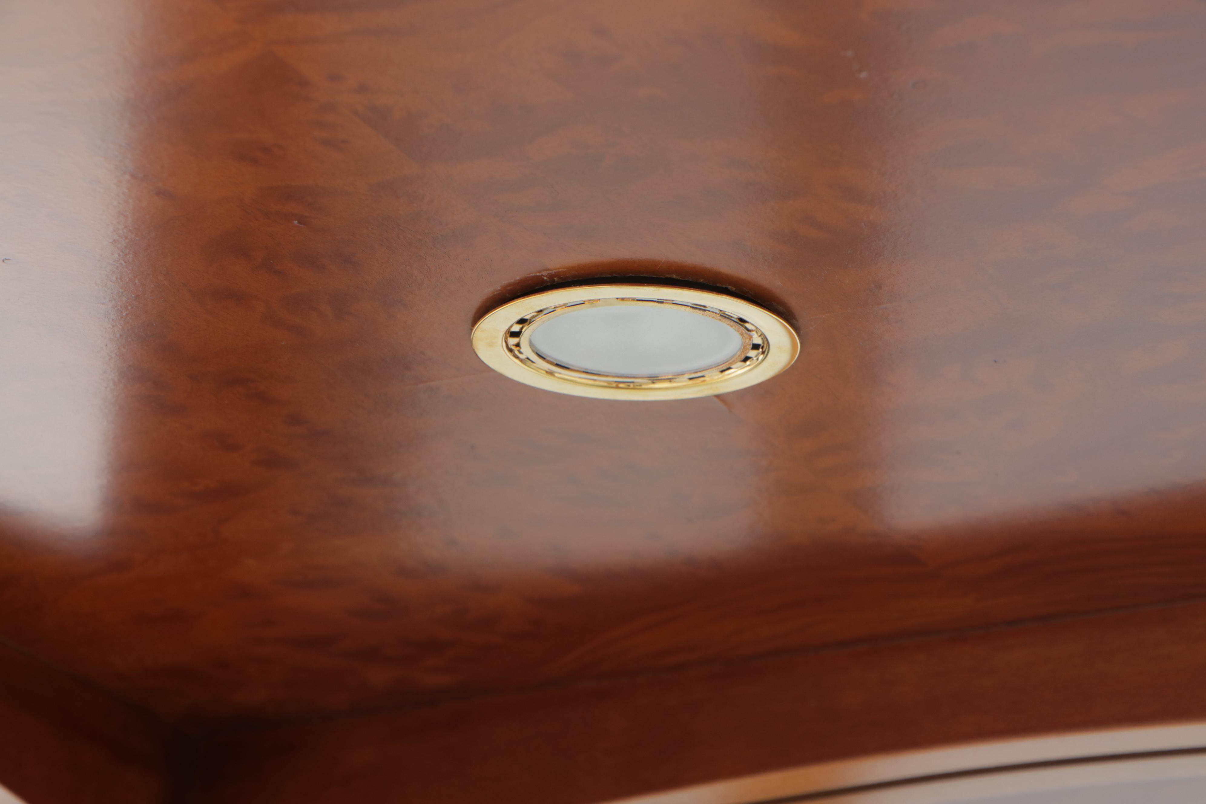 Empire Style Fruitwood-Stained, Gilt-Decorated, and Parcel-Ebonized Vitrine