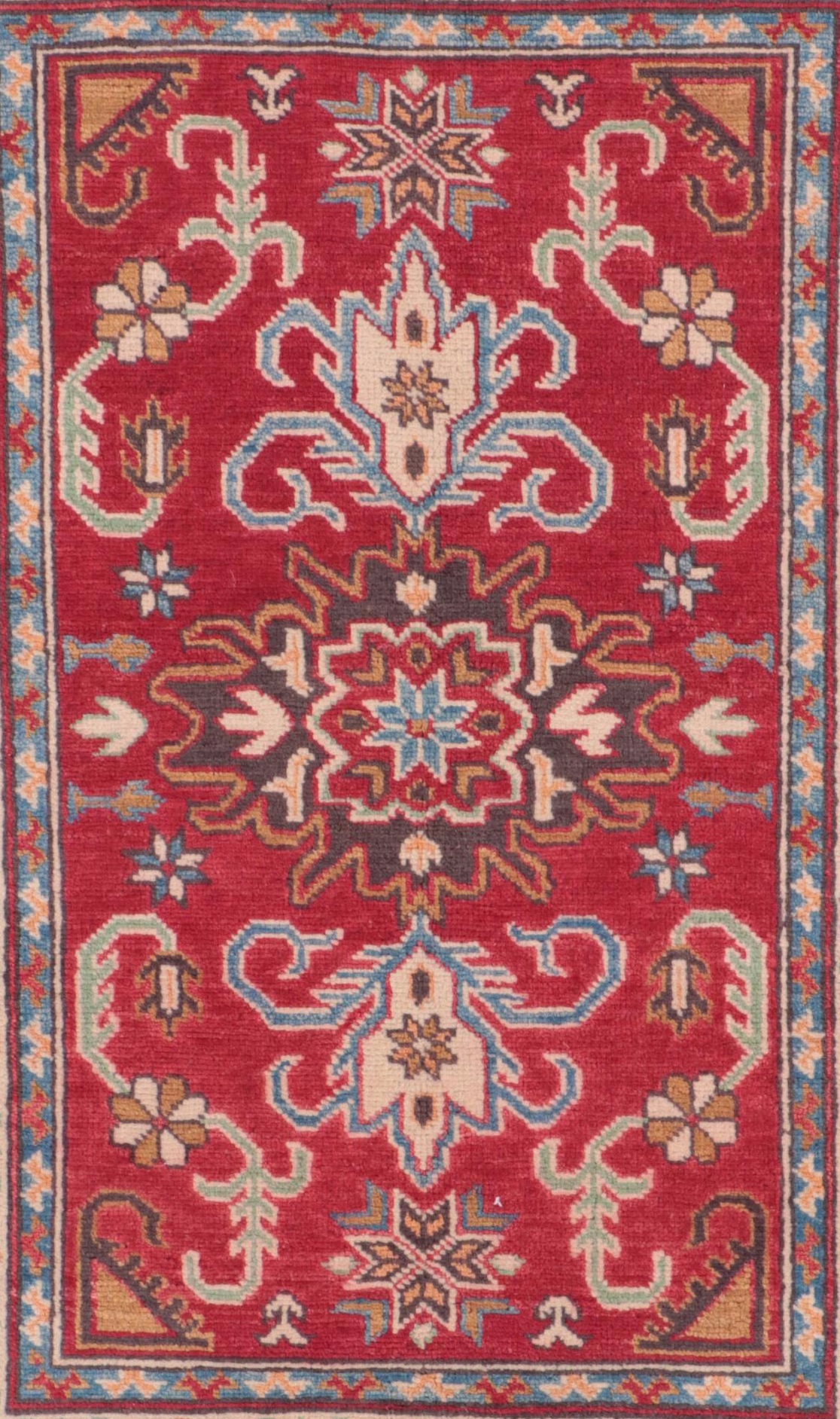 2'7 x 3'10 Hand-Knotted Pakistani Kazak-Style Accent Rug