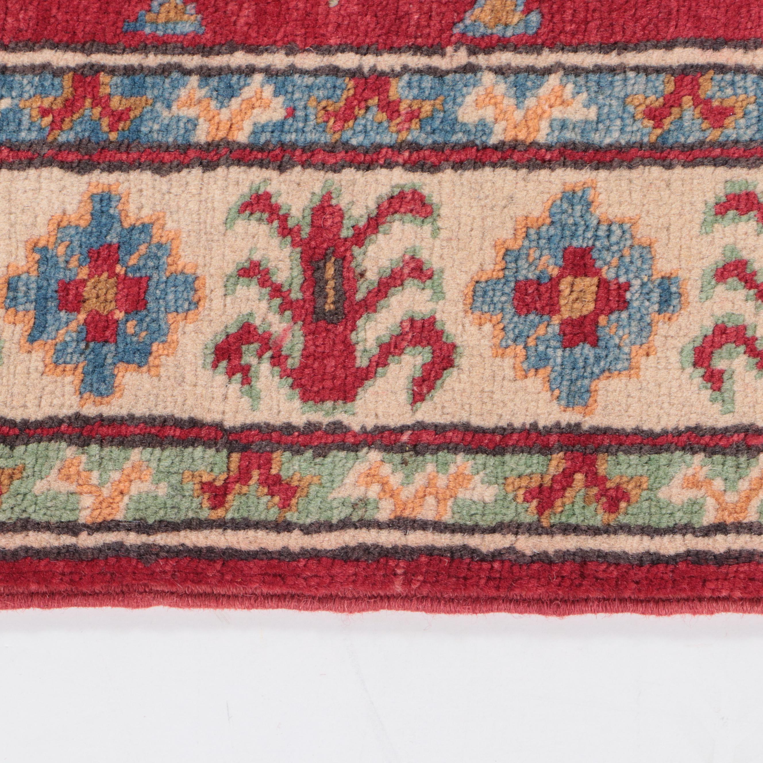 2'7 x 3'10 Hand-Knotted Pakistani Kazak-Style Accent Rug