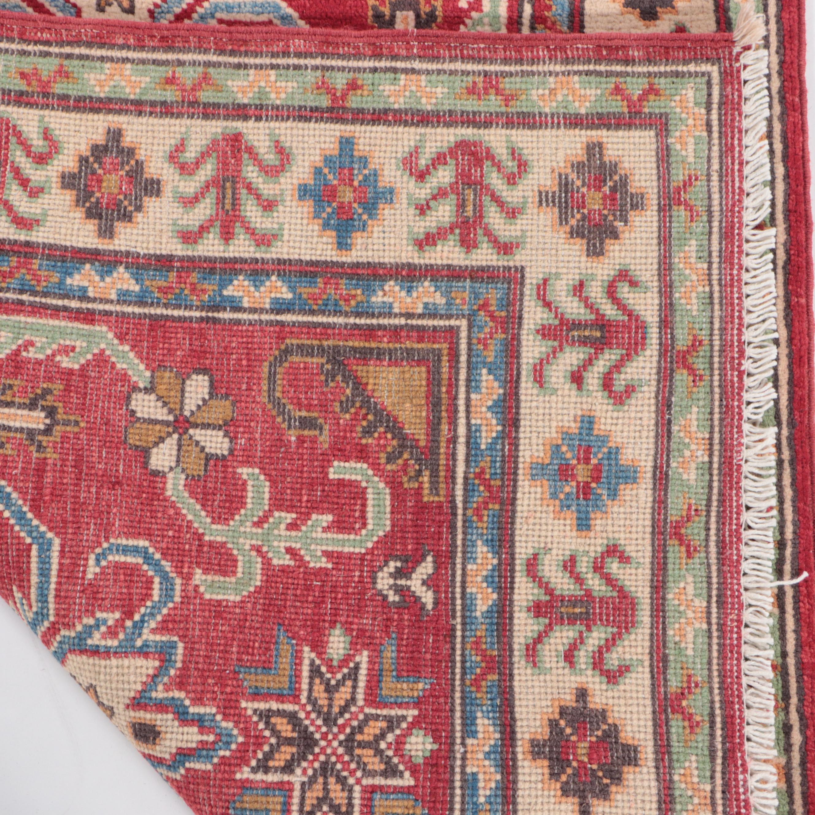 2'7 x 3'10 Hand-Knotted Pakistani Kazak-Style Accent Rug