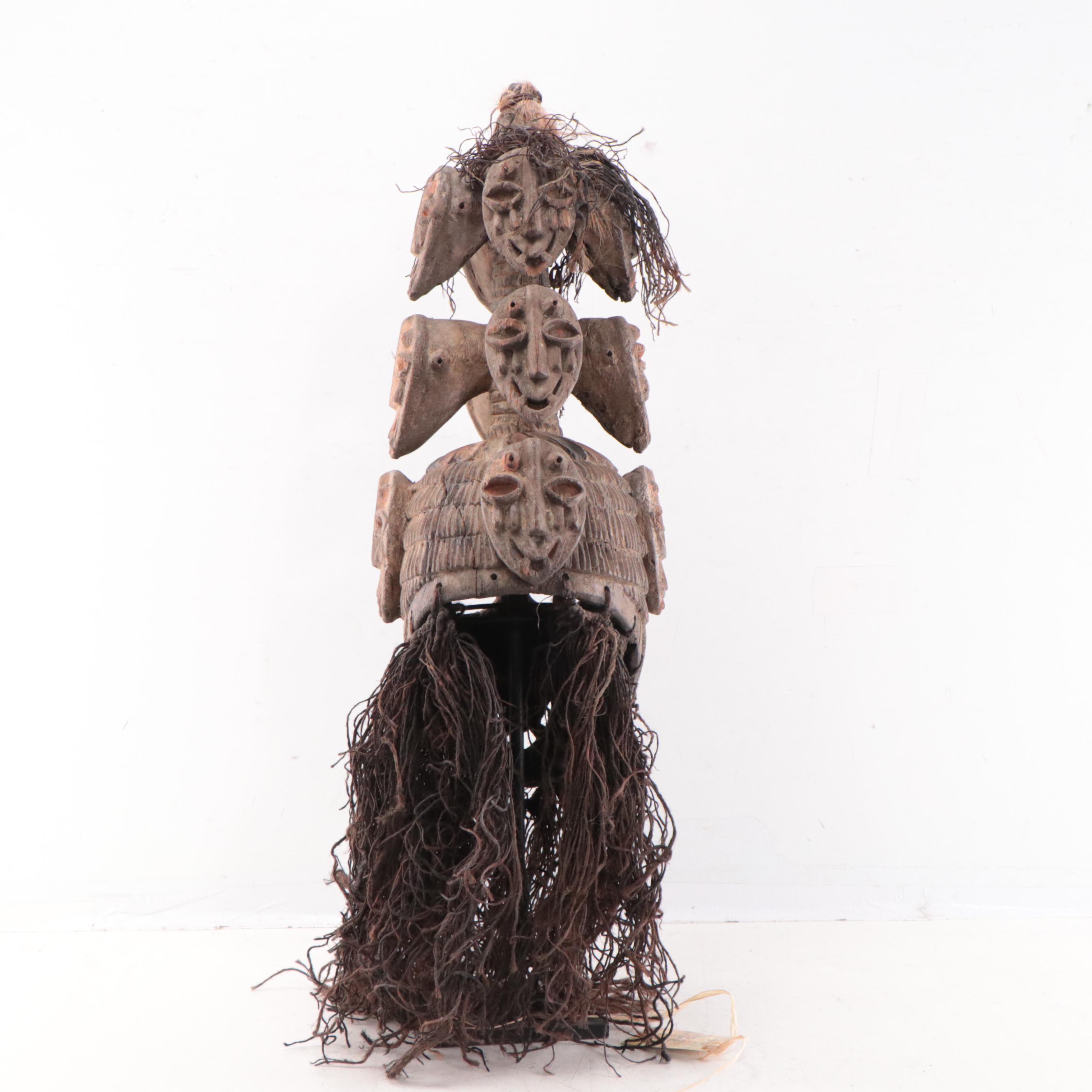 Yoruba Tiered Helmet Mask, Nigeria, Mid-20th Century