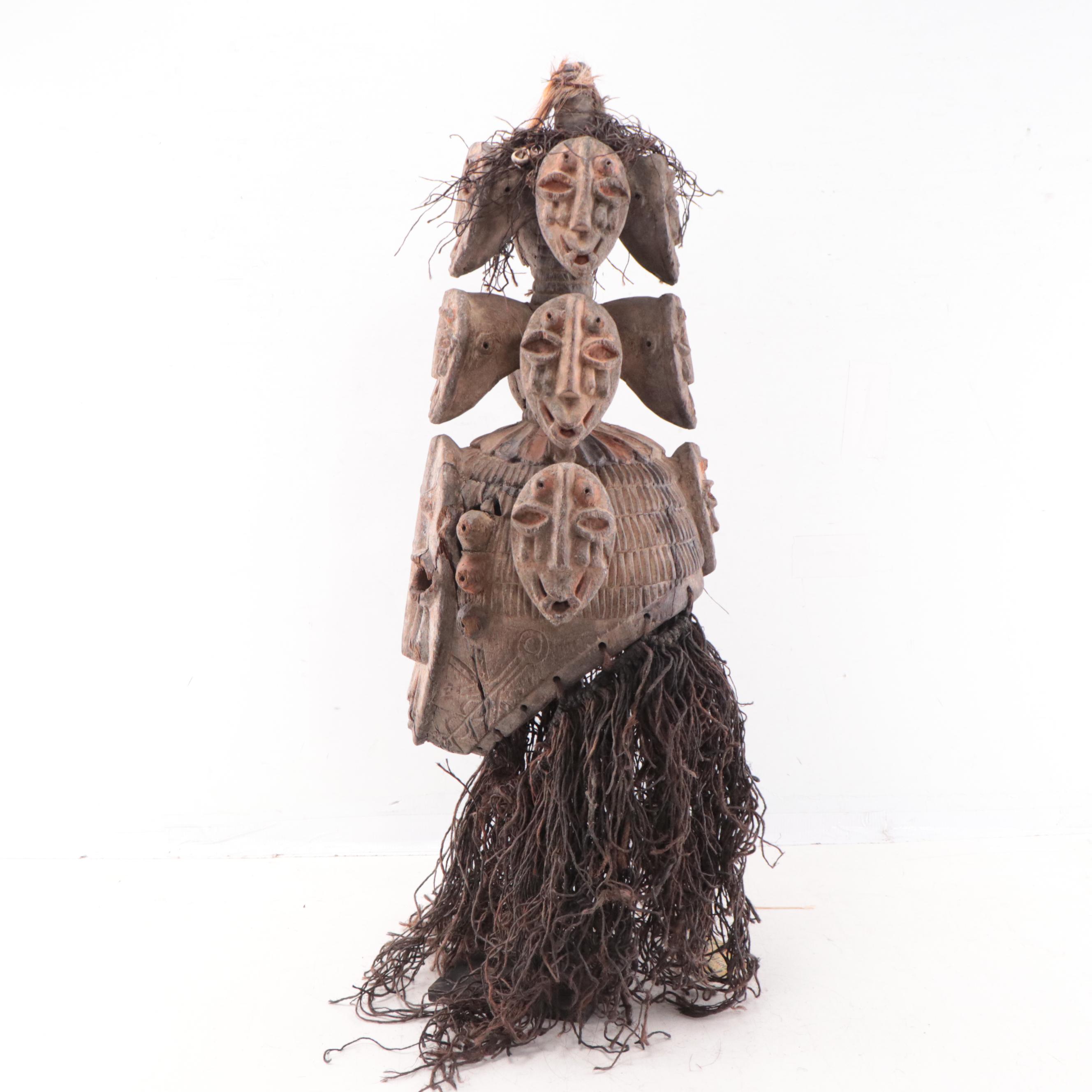 Yoruba Tiered Helmet Mask, Nigeria, Mid-20th Century