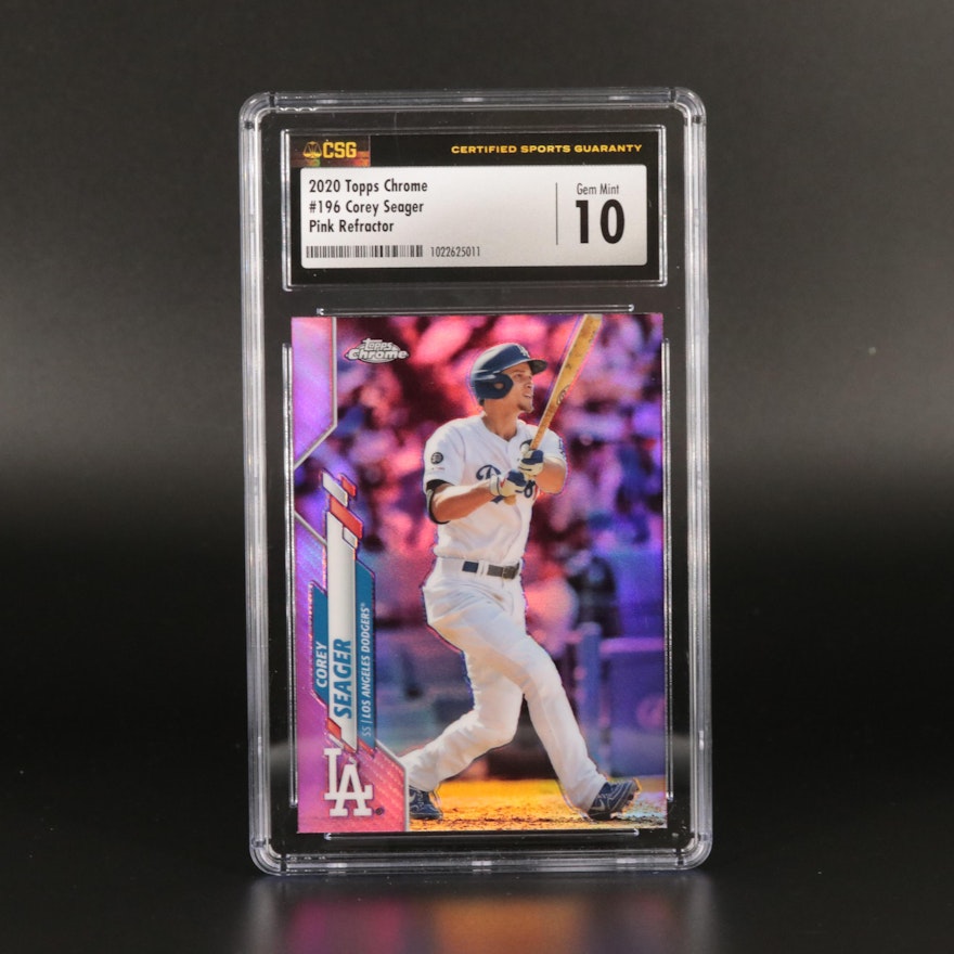 2020 Topps Chrome Pink Refractor Corey Seager CSG 10 #196 Dodgers