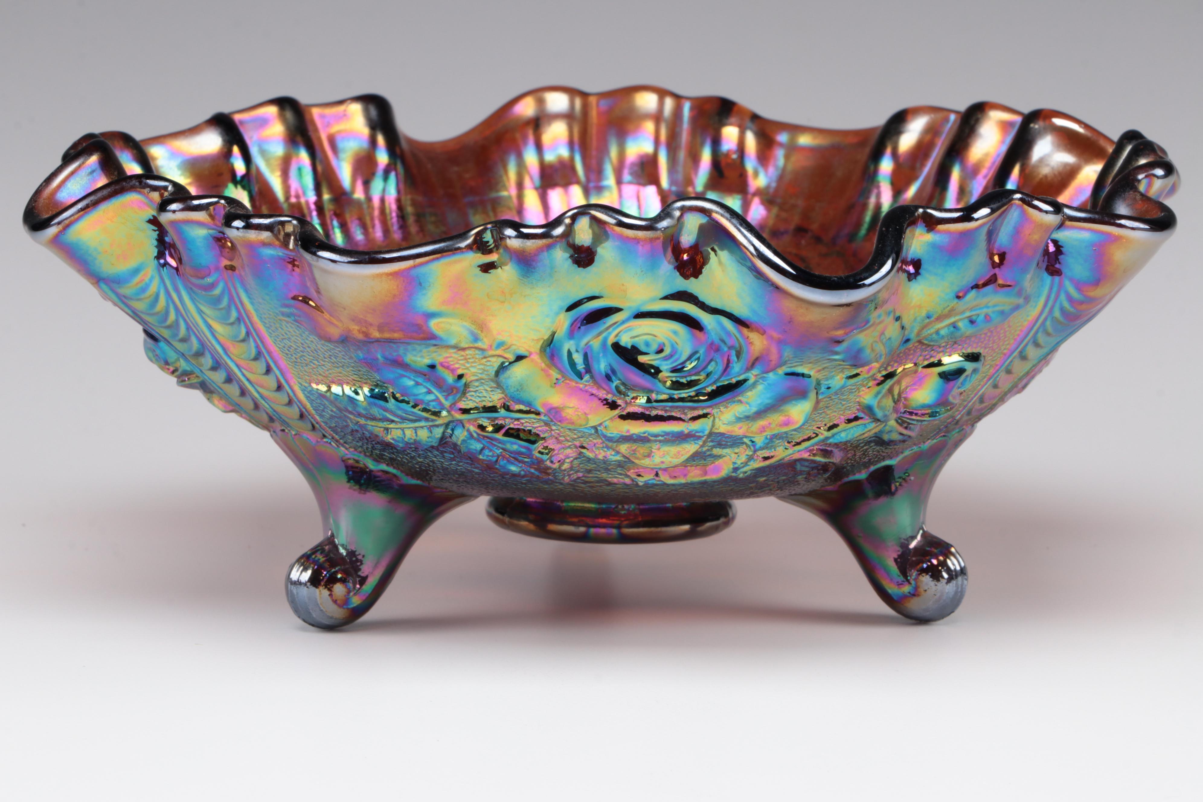 Kosta Boda and Imperial Glass Bowls with Ruffled Edge Vases