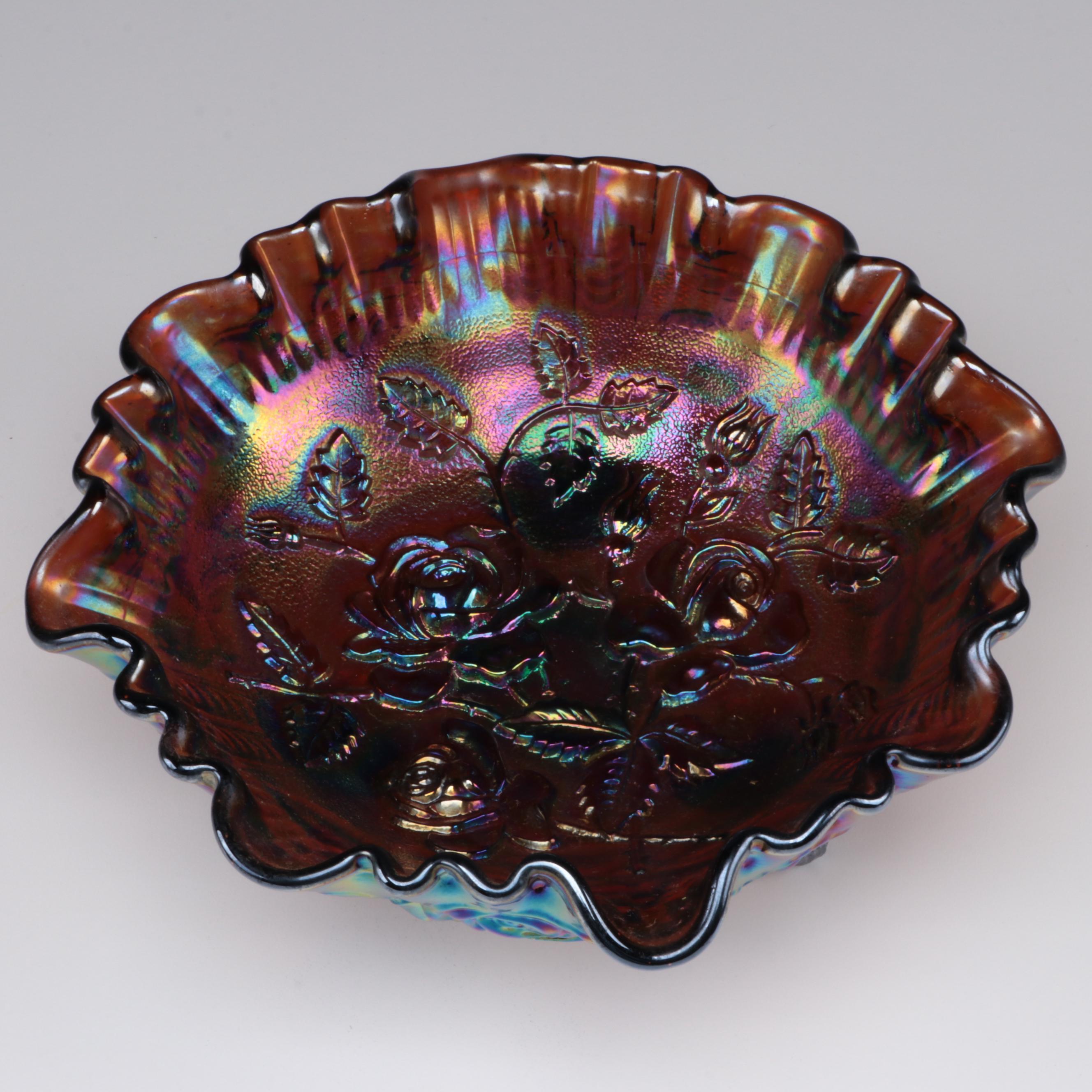 Kosta Boda and Imperial Glass Bowls with Ruffled Edge Vases