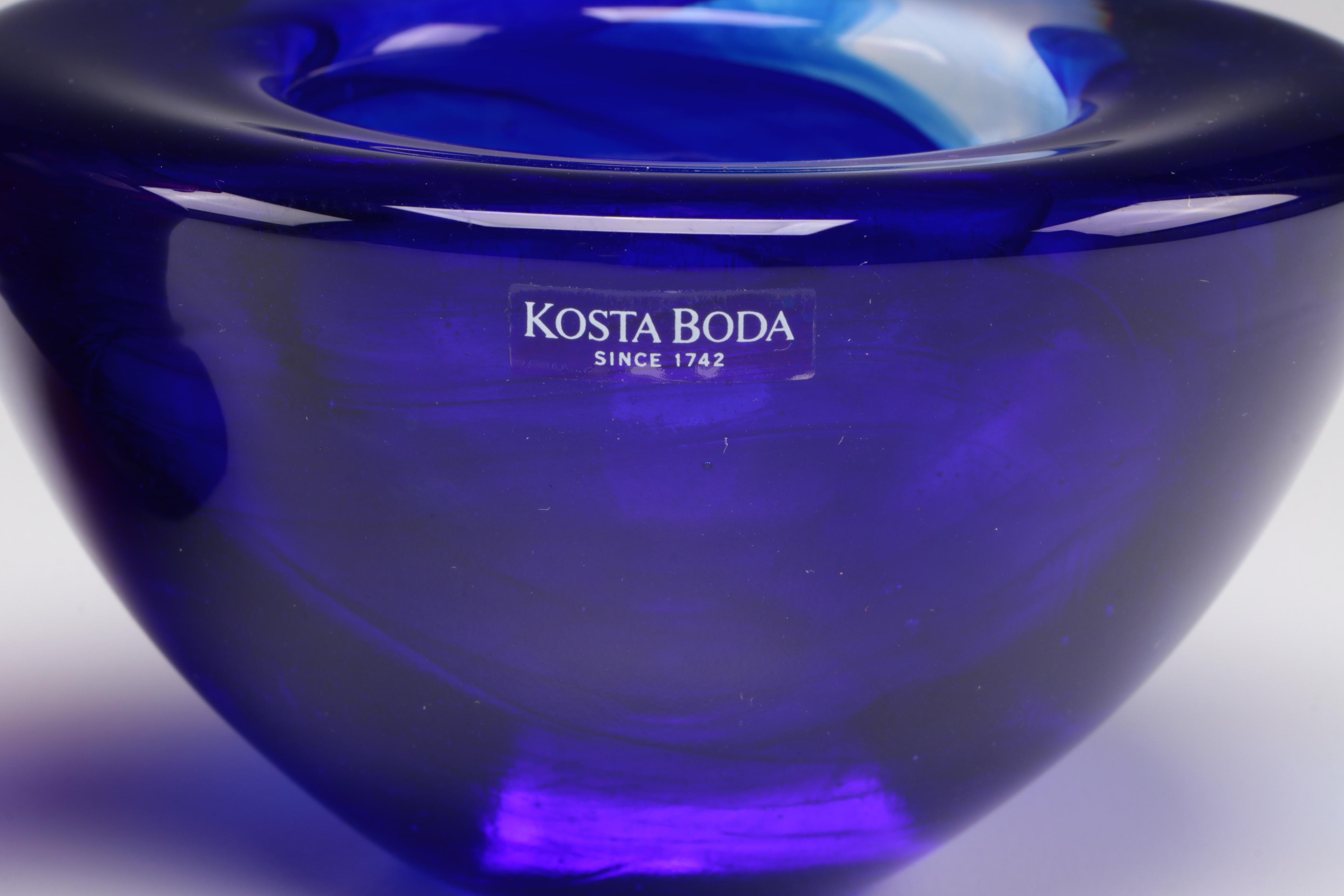 Kosta Boda and Imperial Glass Bowls with Ruffled Edge Vases
