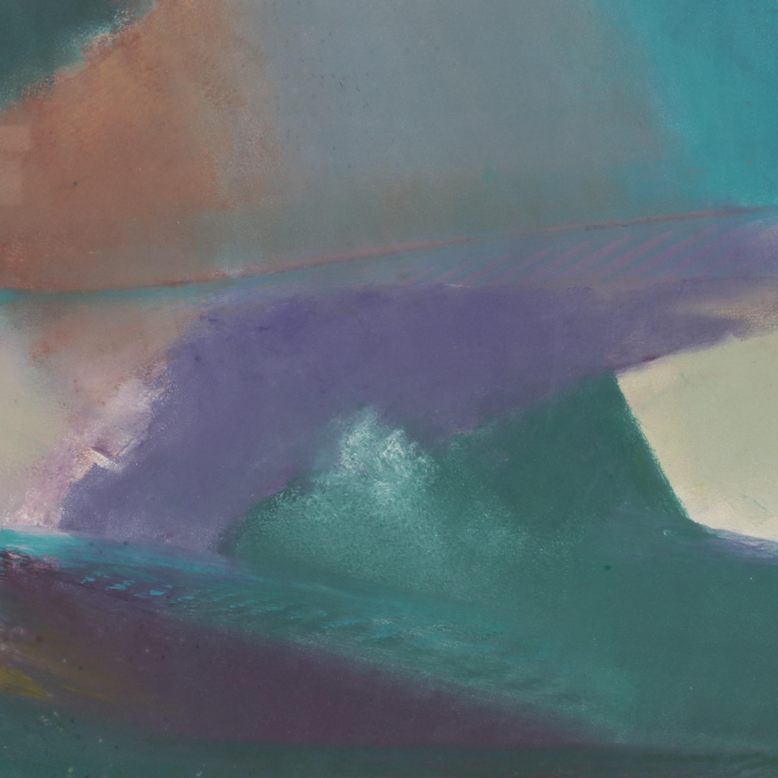 Large-Scale Abstract Watercolor and Gouache Painting, Late 20th Century