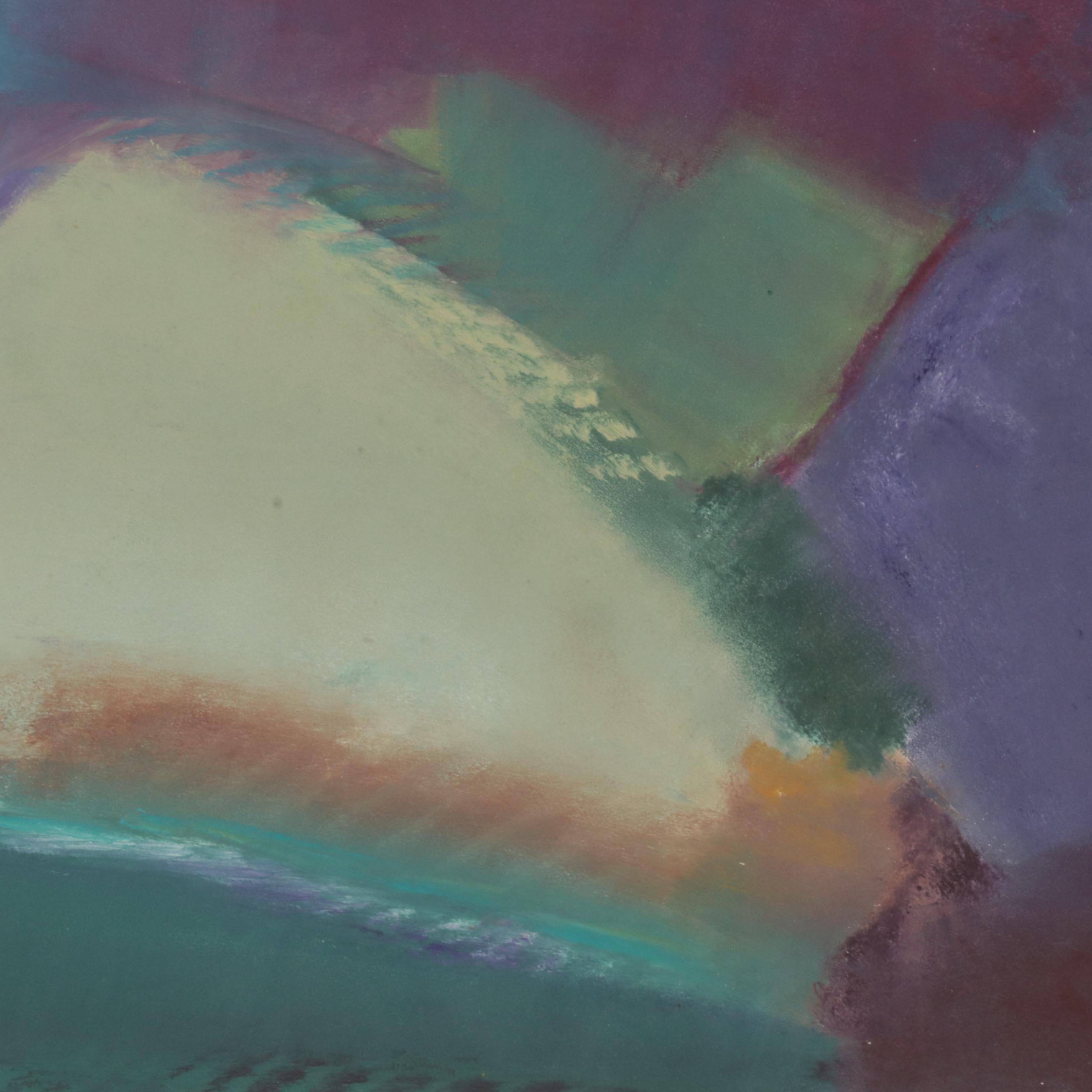 Large-Scale Abstract Watercolor and Gouache Painting, Late 20th Century