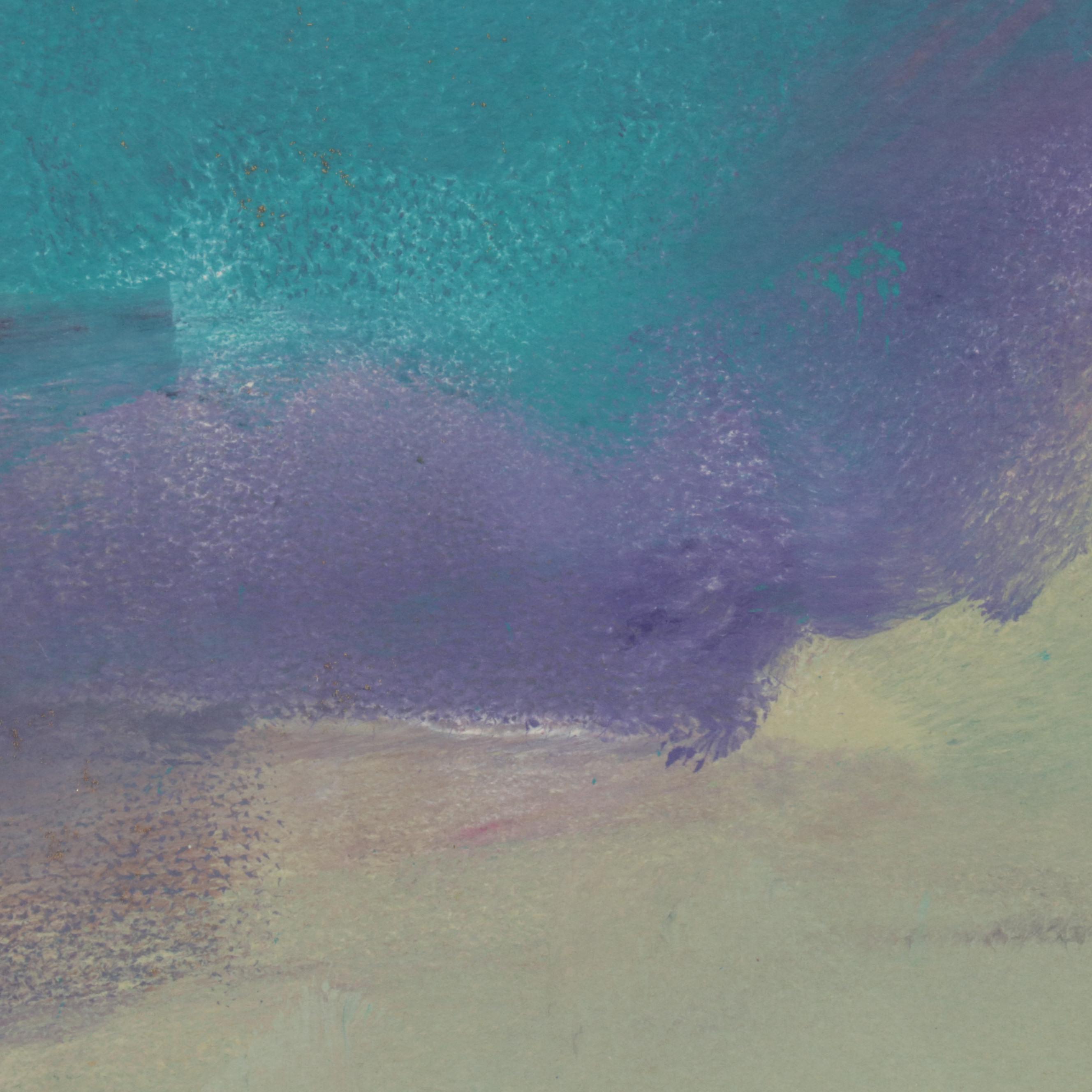 Large-Scale Abstract Watercolor and Gouache Painting, Late 20th Century