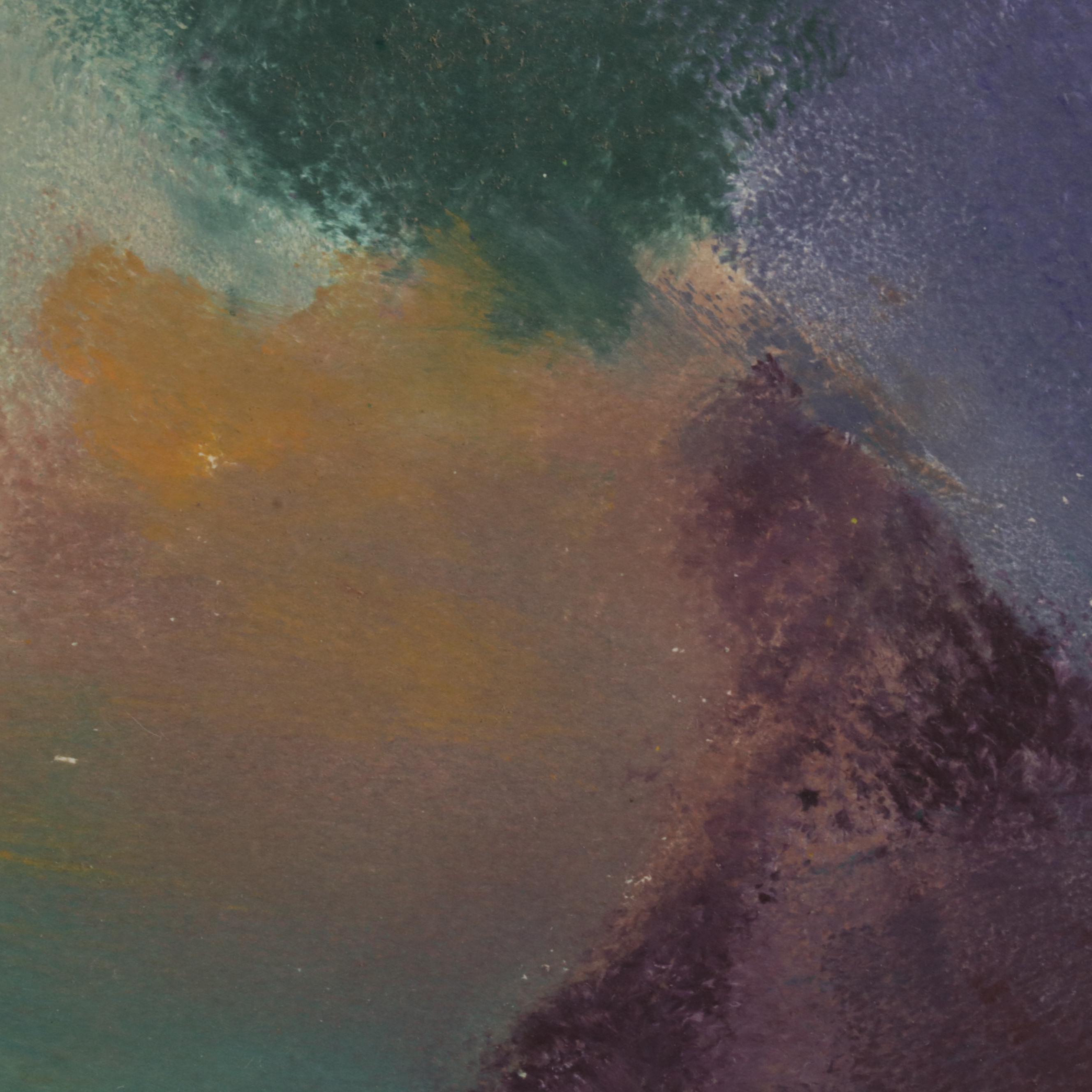 Large-Scale Abstract Watercolor and Gouache Painting, Late 20th Century