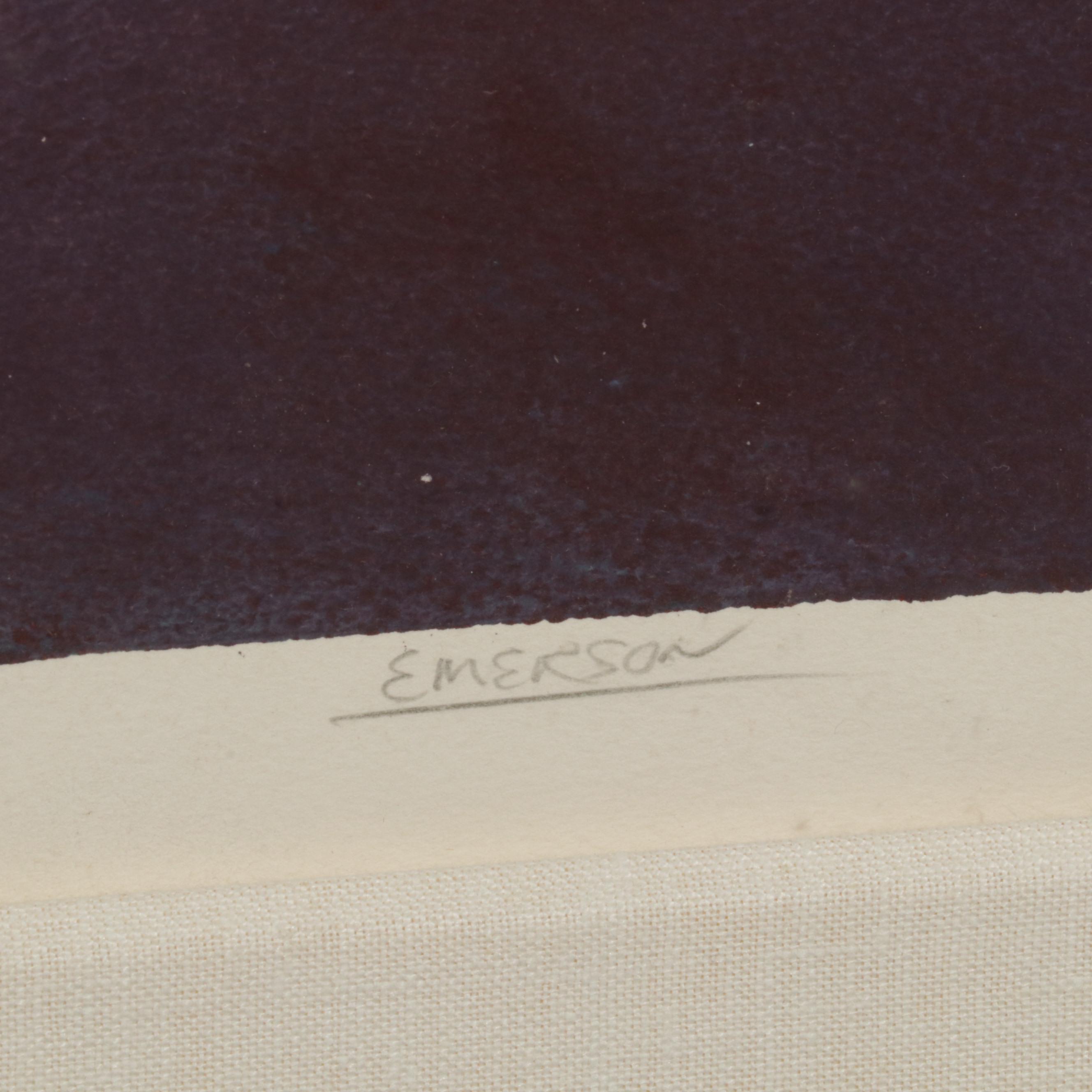 Large-Scale Abstract Watercolor and Gouache Painting, Late 20th Century