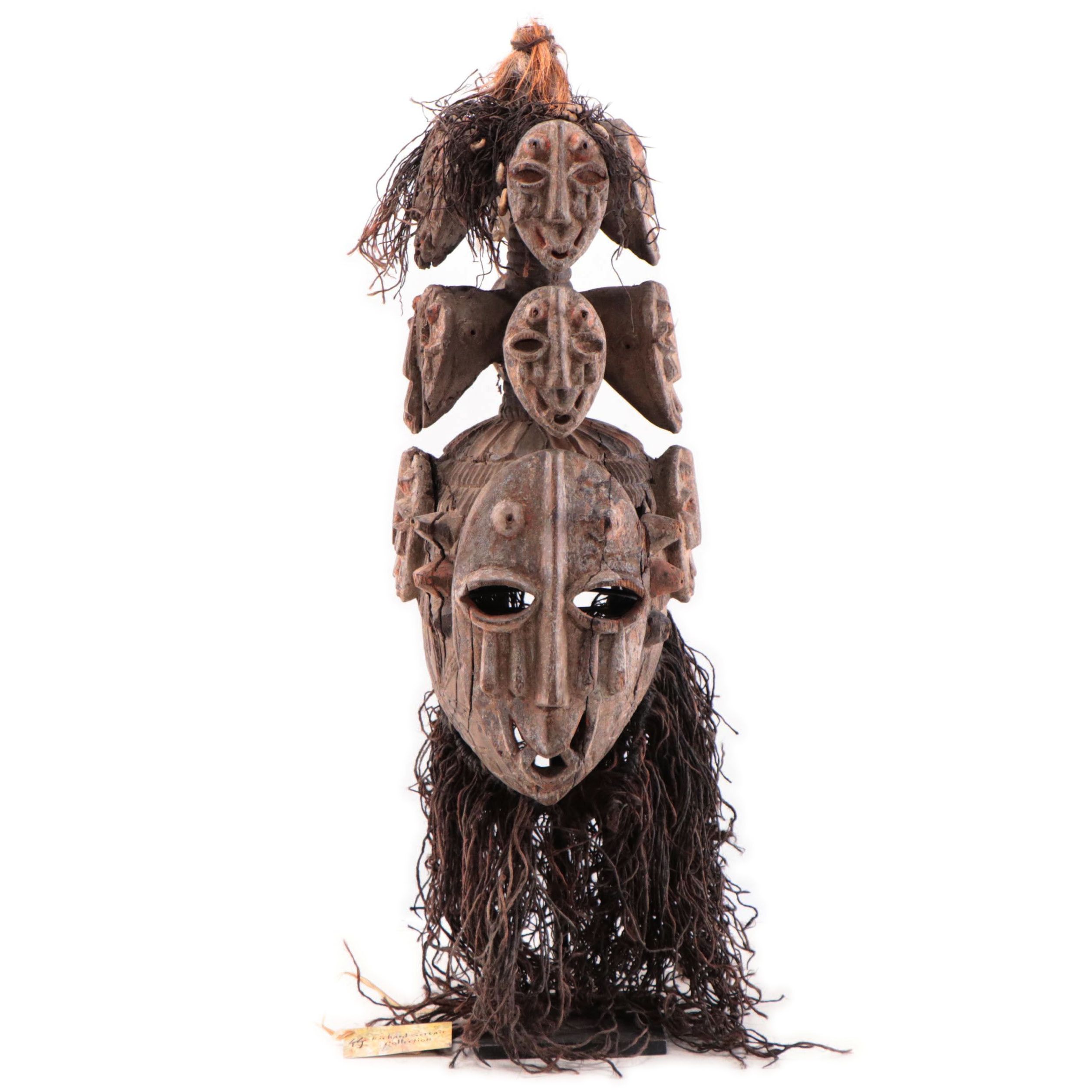 Yoruba Tiered Helmet Mask, Nigeria, Mid-20th Century