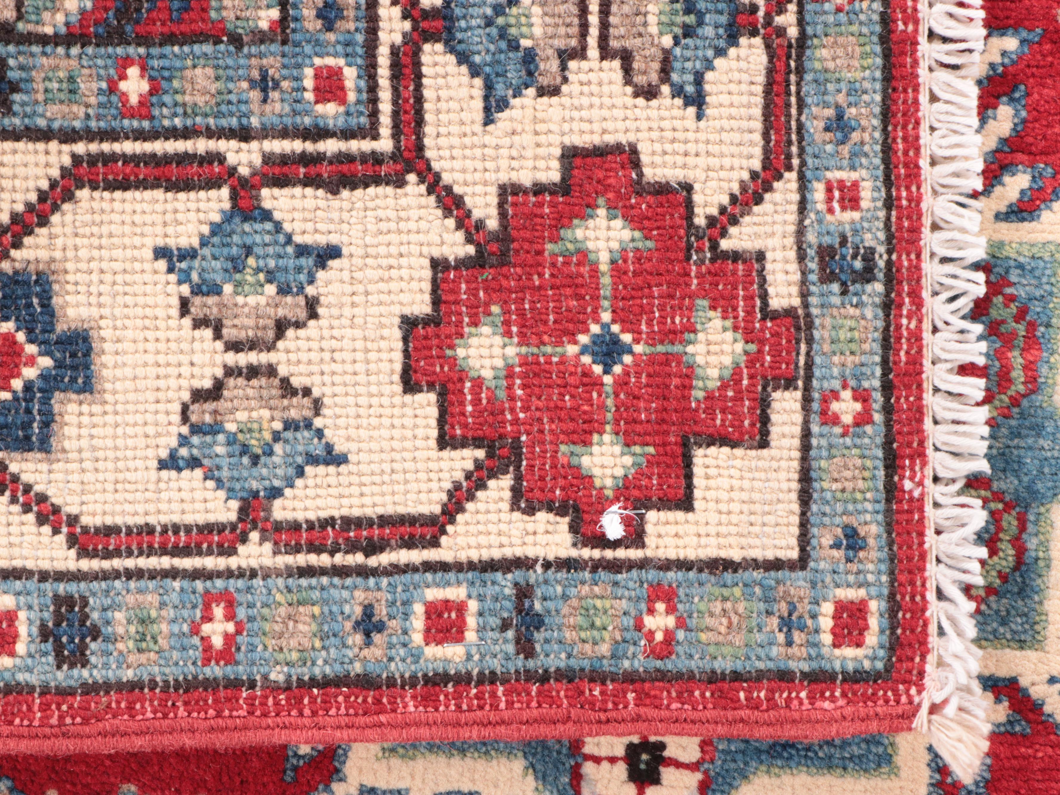 3'3 x 4'11 Hand-Knotted Pakistani Kazak-Style Accent Rug