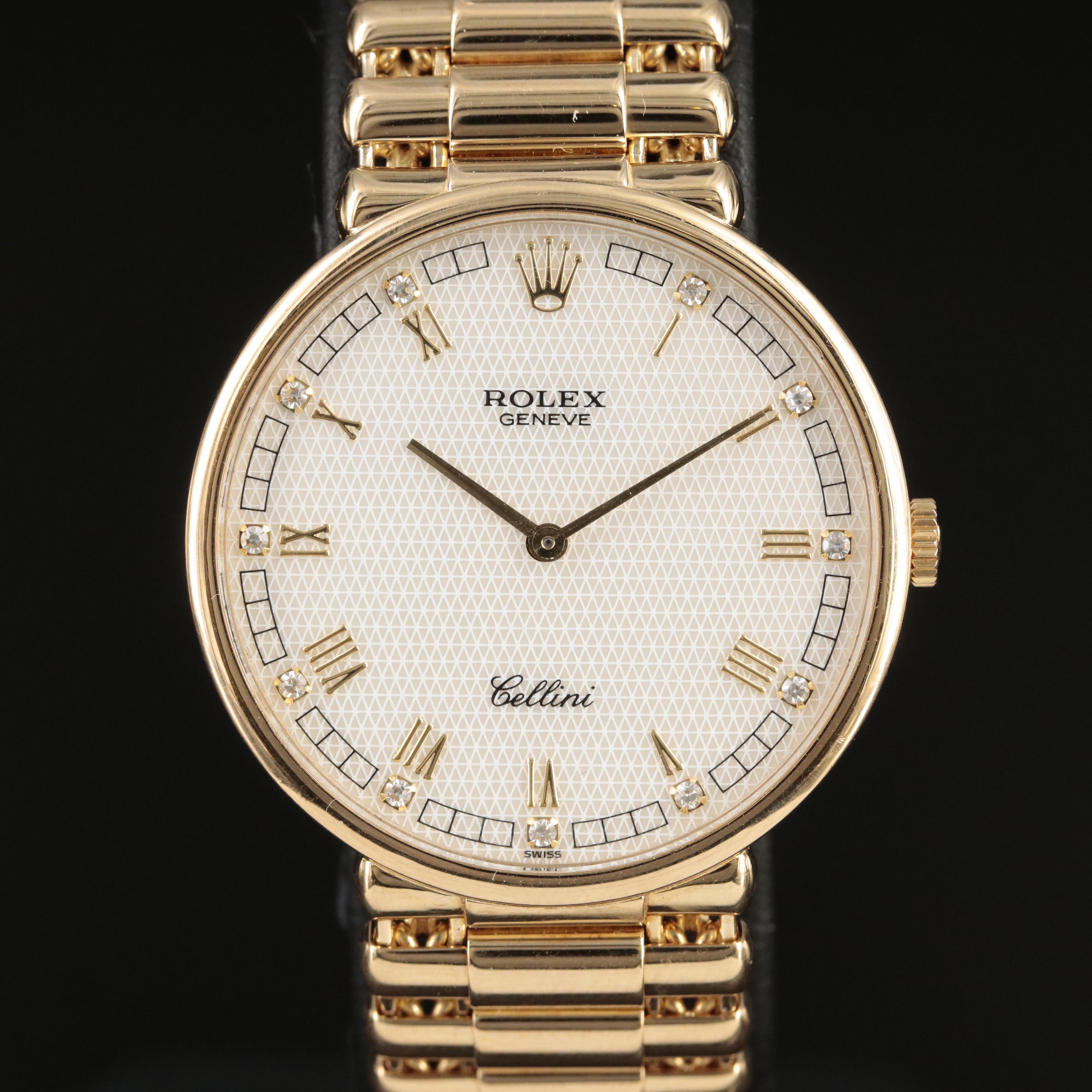 1991 Rolex Cellini 18K and Diamond Watch with Factory Dial
