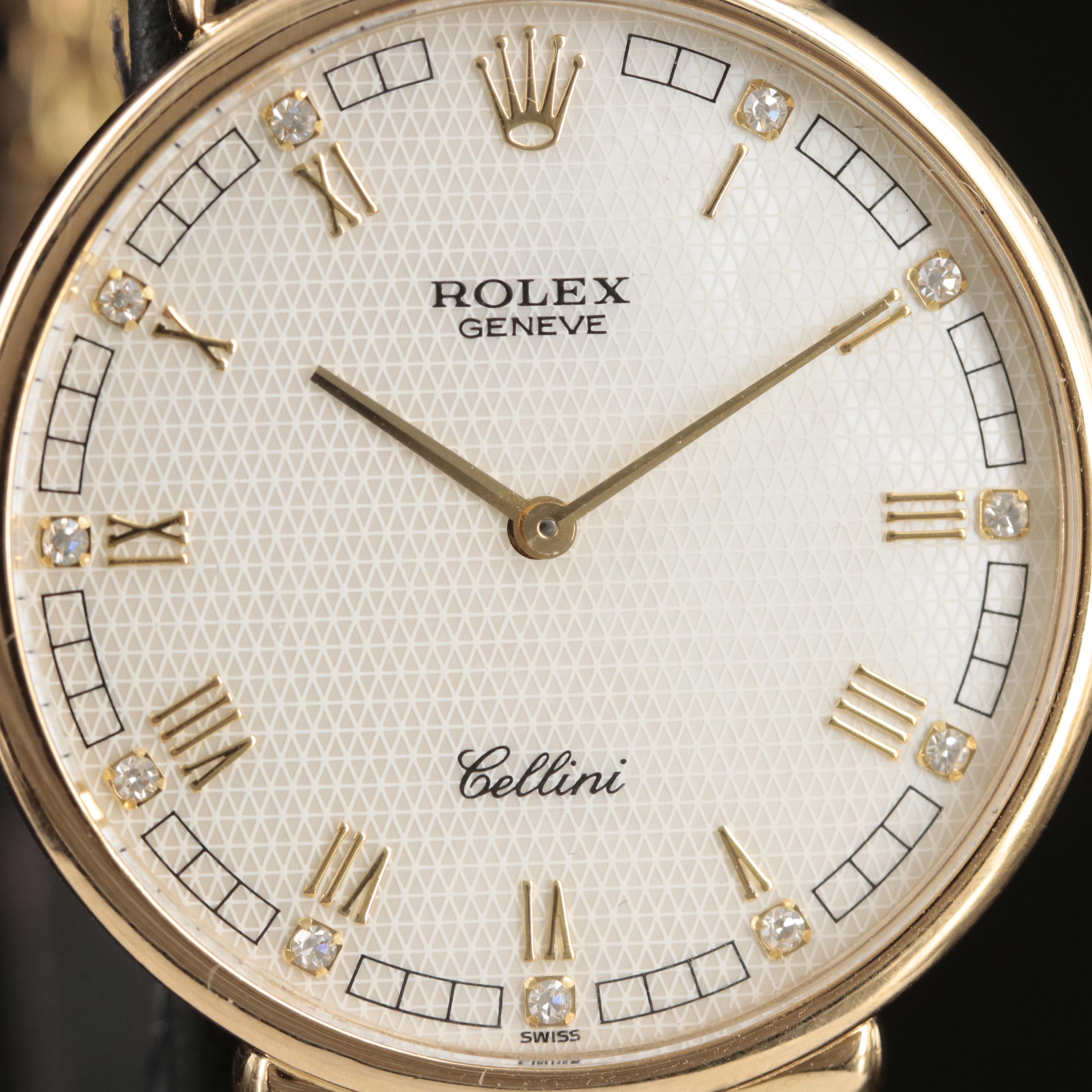 1991 Rolex Cellini 18K and Diamond Watch with Factory Dial