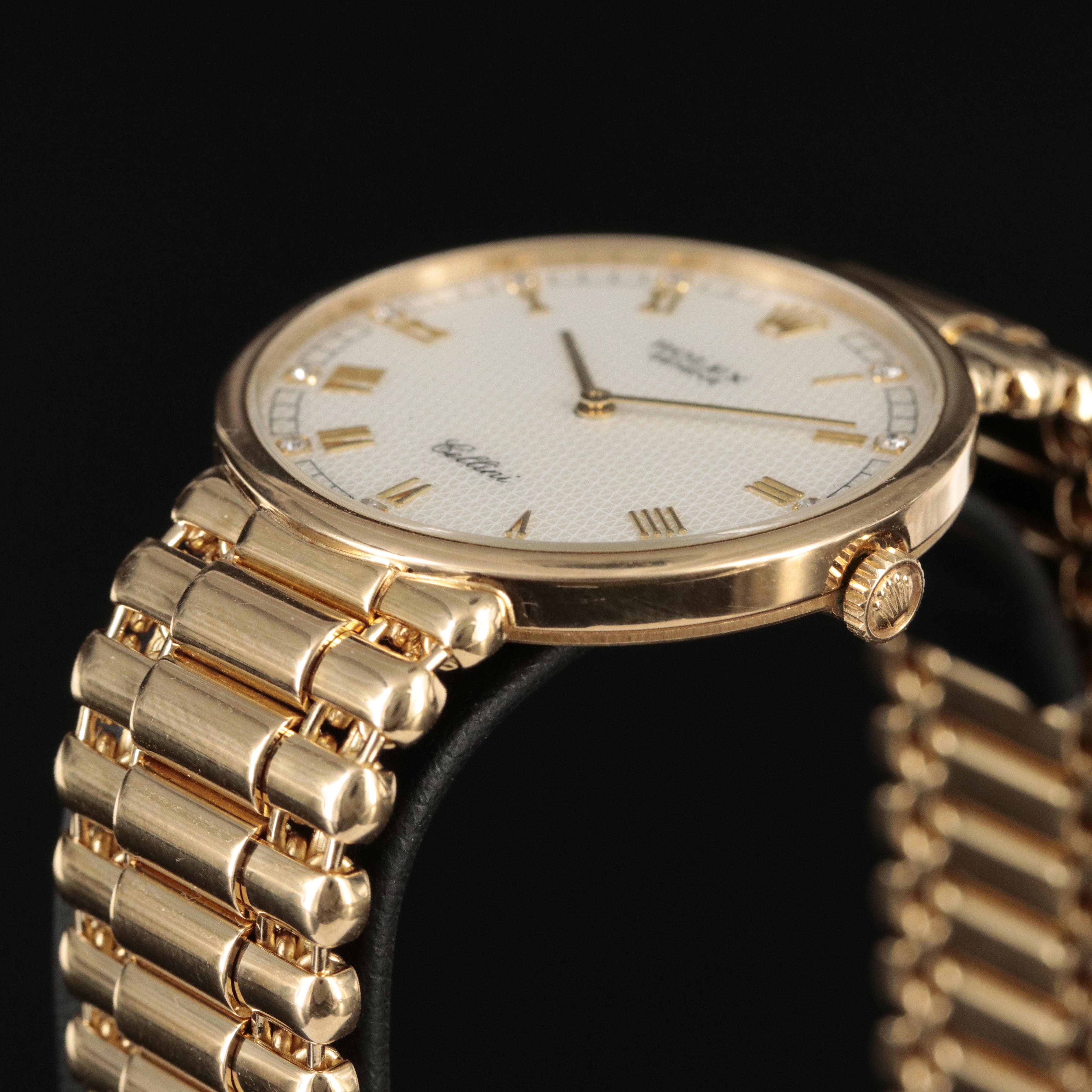1991 Rolex Cellini 18K and Diamond Watch with Factory Dial