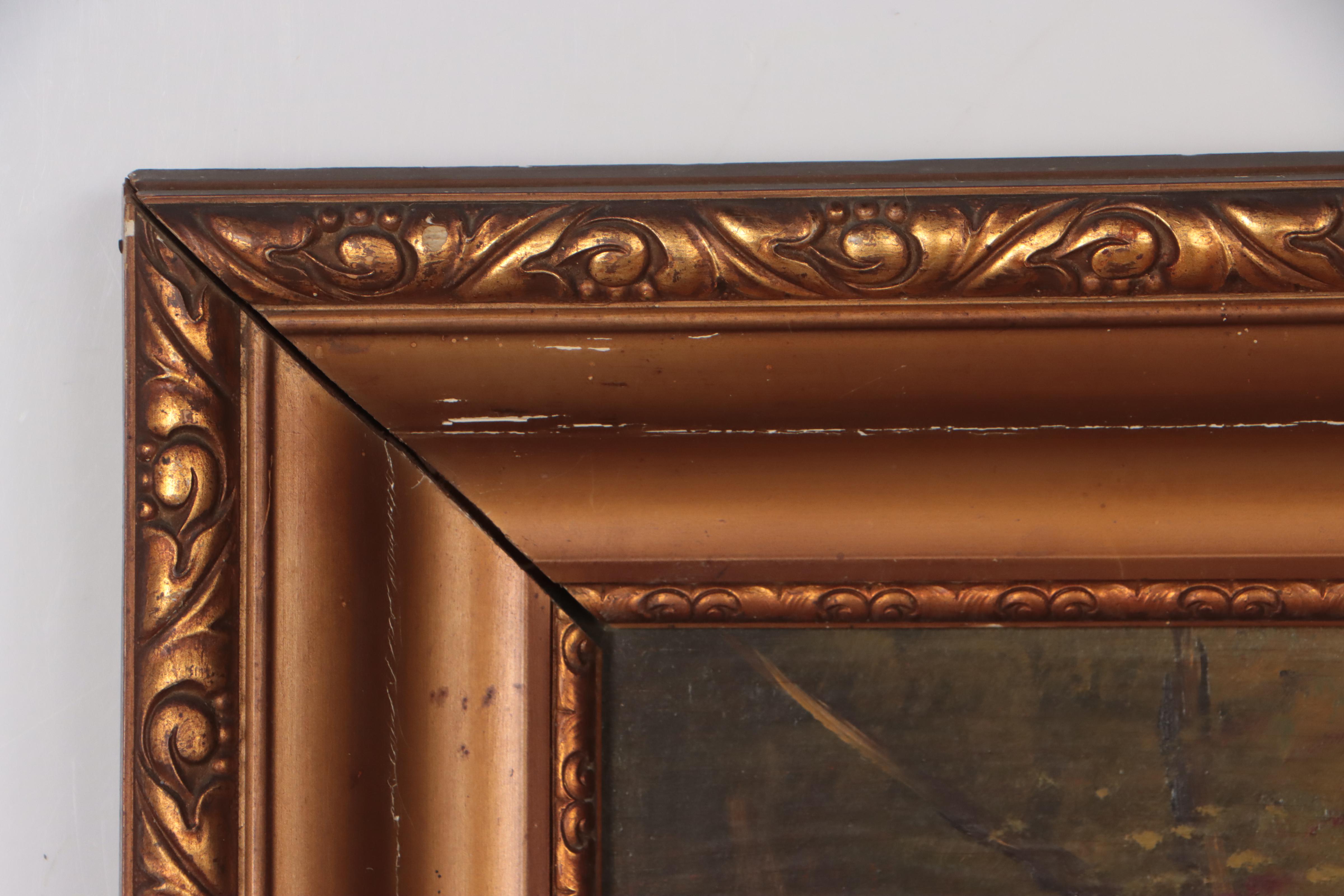 Forest Landscape Oil Painting, Early 20th Century