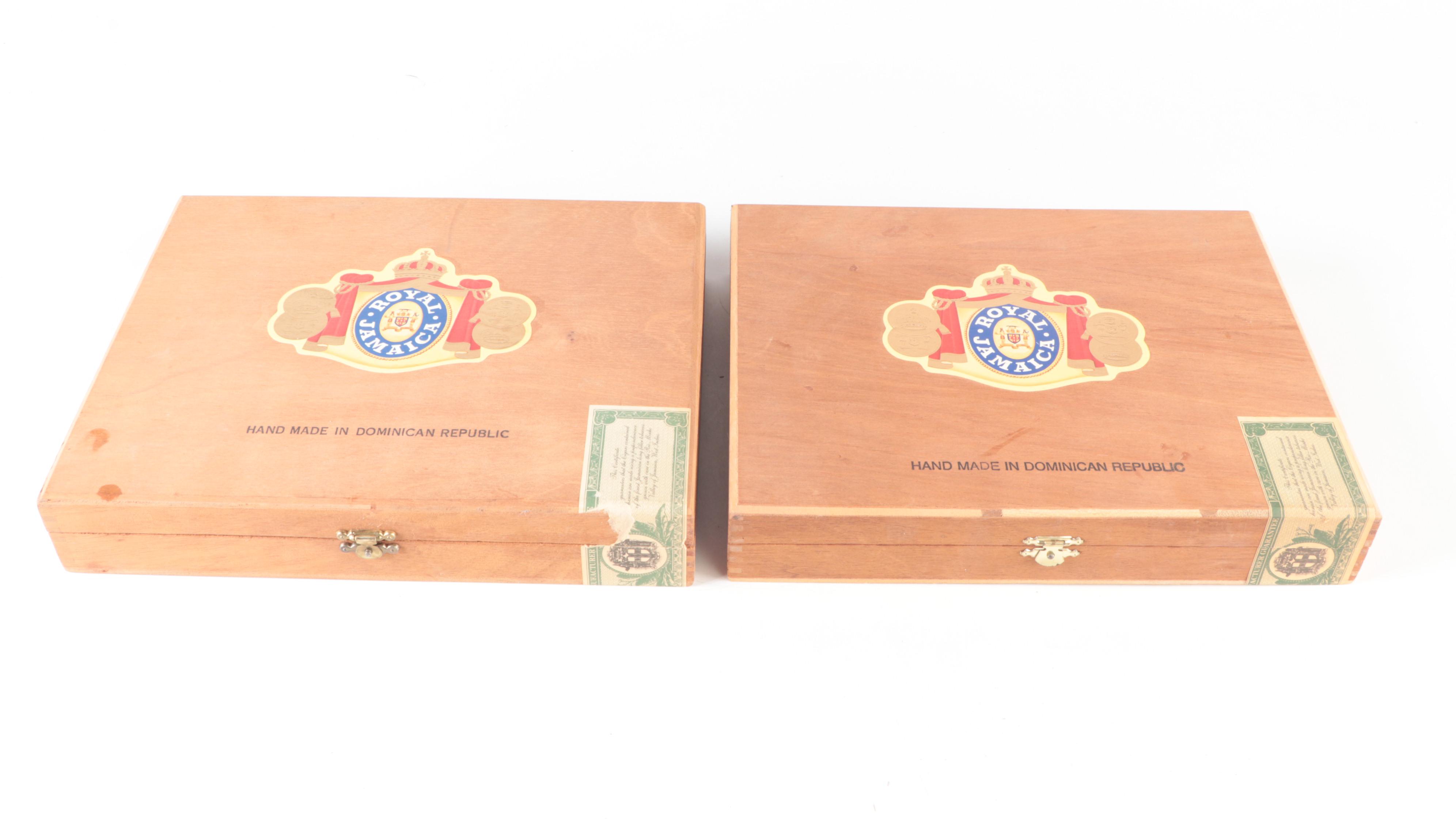 Royal Jamaica, Excalibur and Flor Fina 8-5-8 Cigar Boxes