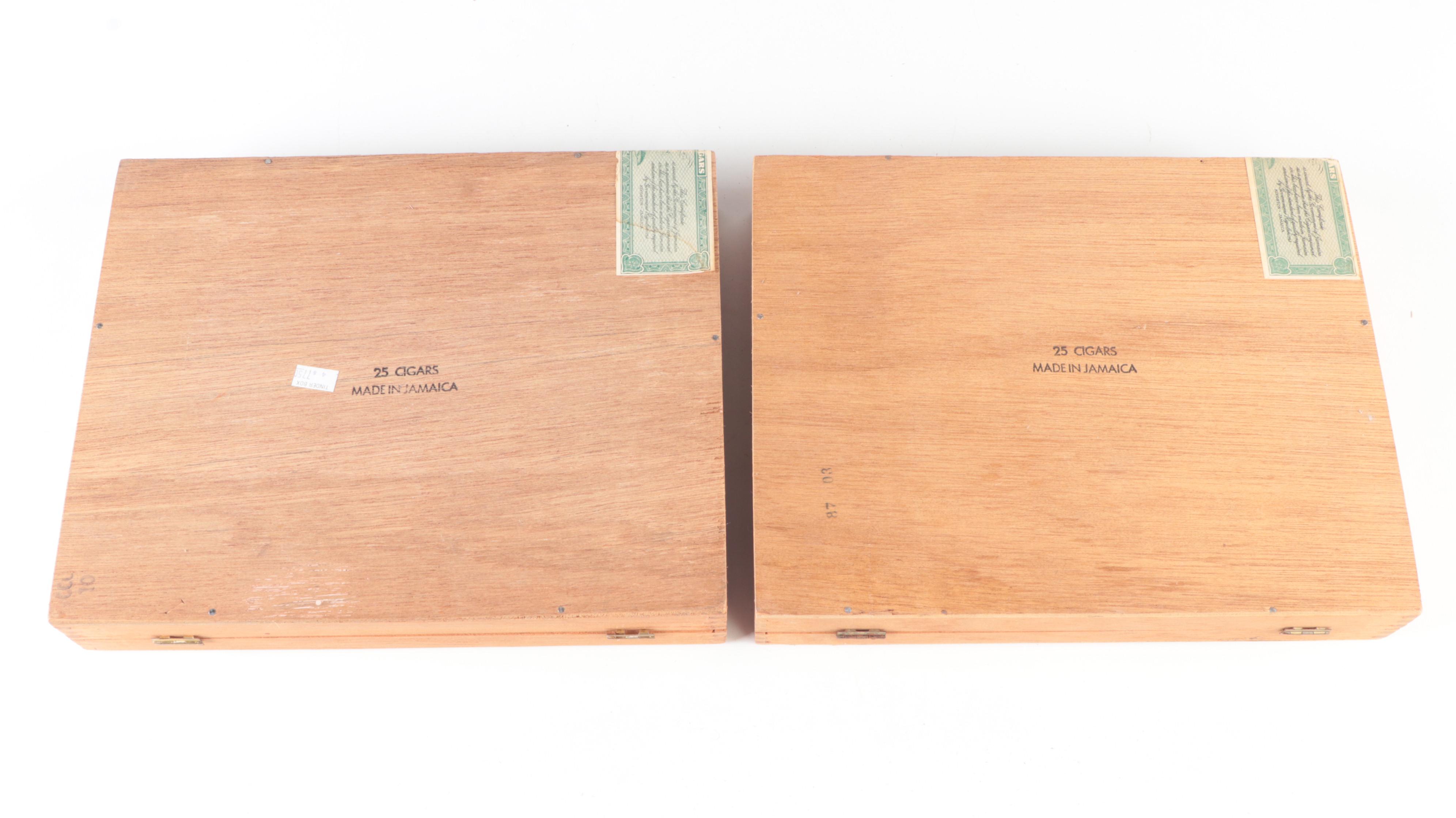 Royal Jamaica, Excalibur and Flor Fina 8-5-8 Cigar Boxes