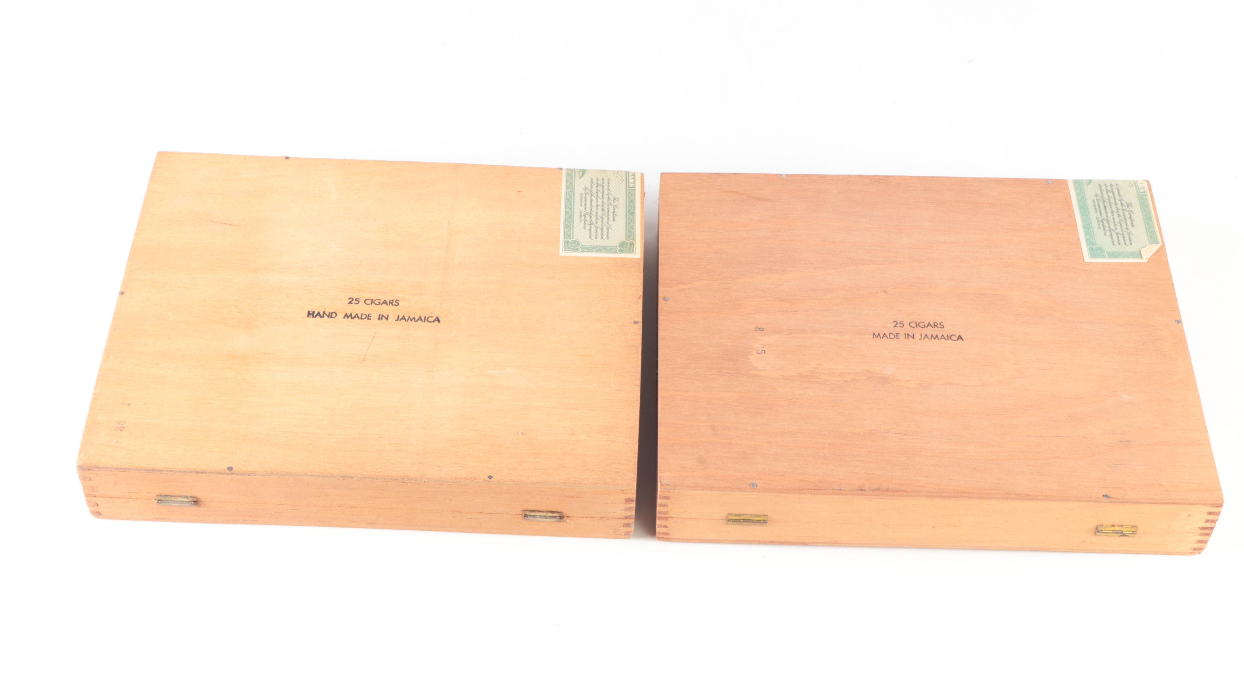 Royal Jamaica, Excalibur and Flor Fina 8-5-8 Cigar Boxes