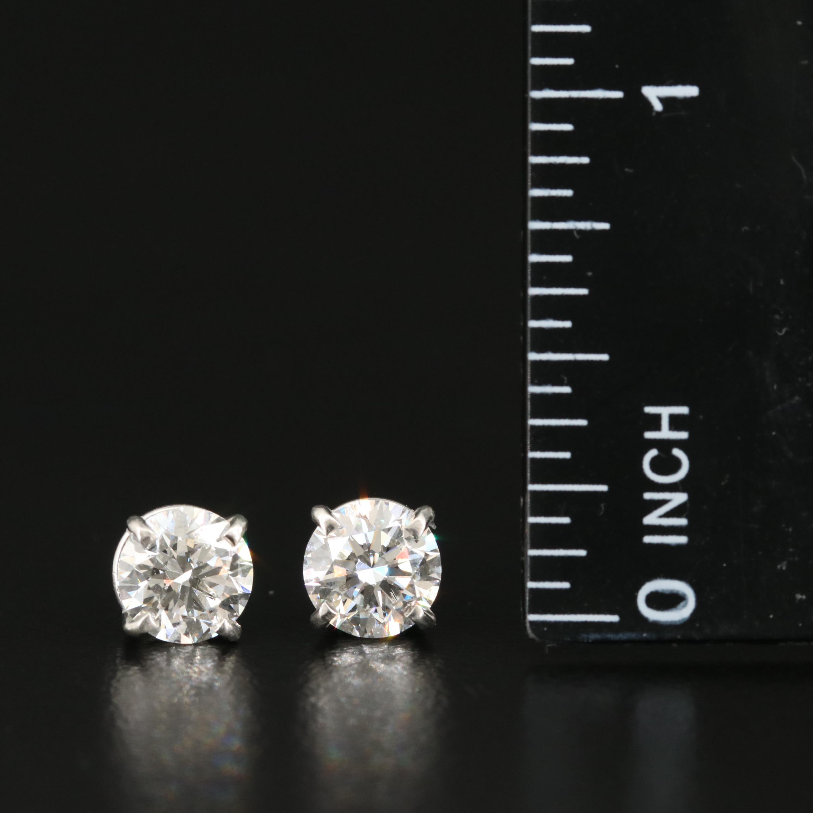 Platinum 2.36 CTW Lab Grown Diamond Stud Earrings with IGI Reports