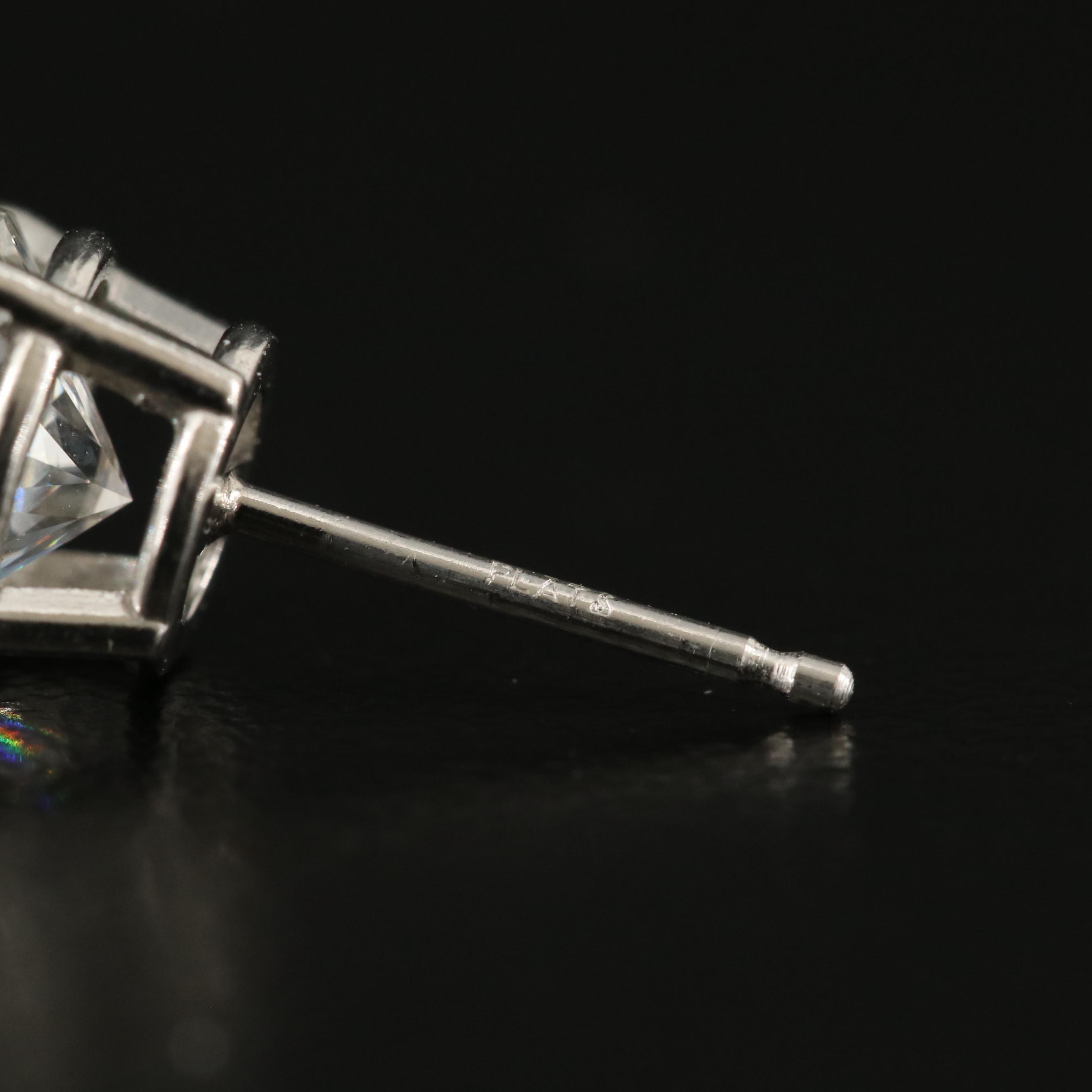 Platinum 2.36 CTW Lab Grown Diamond Stud Earrings with IGI Reports