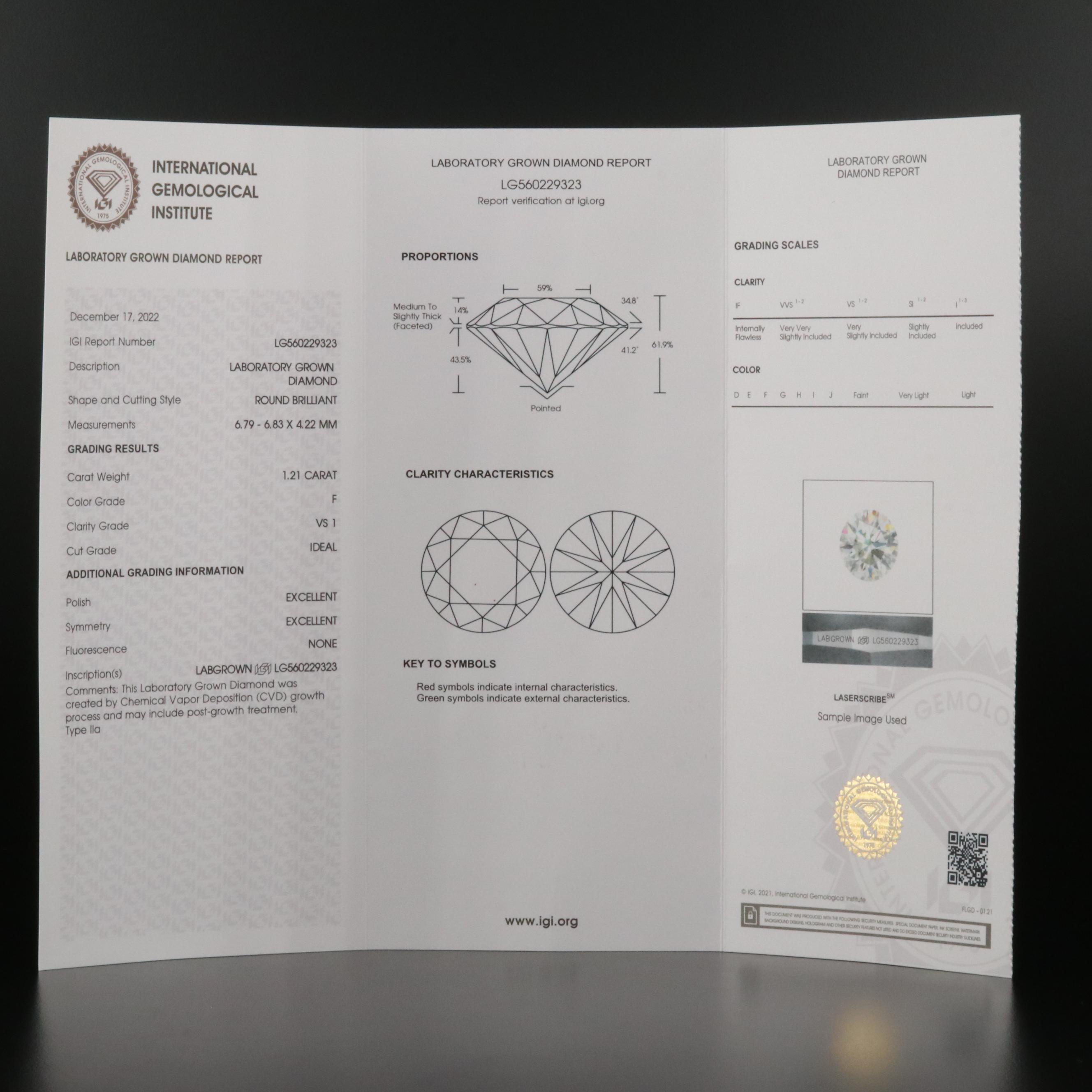Platinum 2.36 CTW Lab Grown Diamond Stud Earrings with IGI Reports