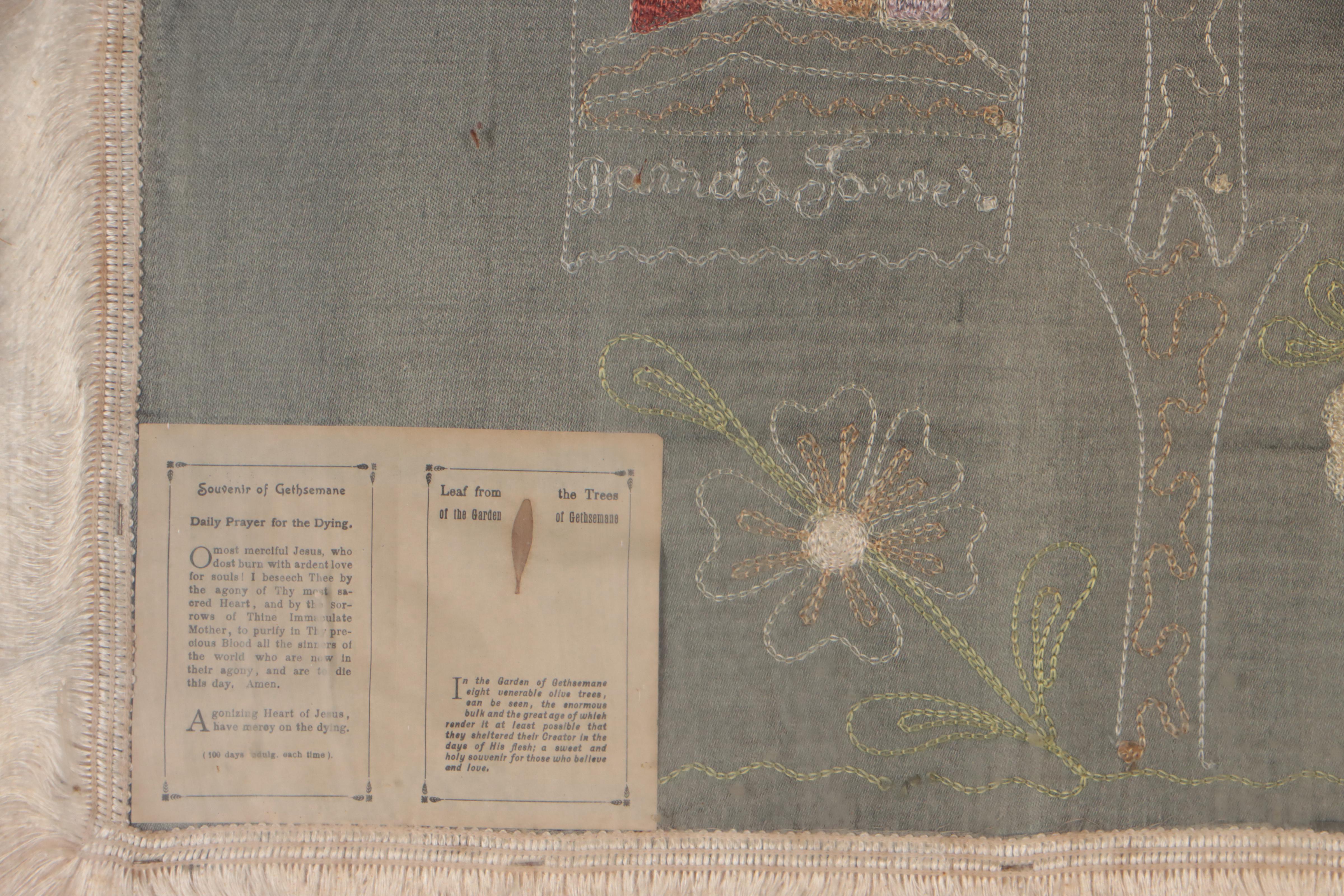 Embroidered Panel Certificate of Pilgrimage of Holy Sepulchre, 1945