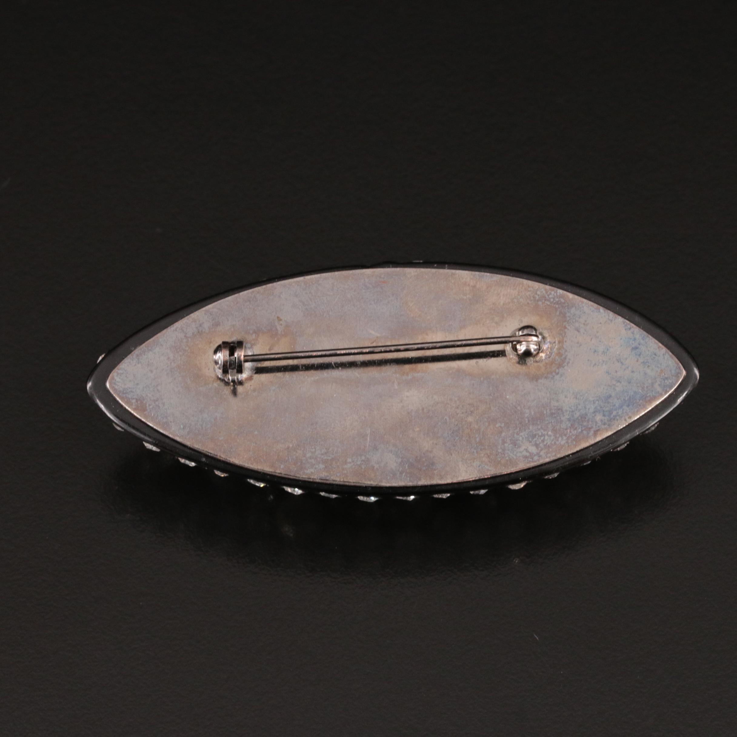 Rhinestone and Resin Navette Pin