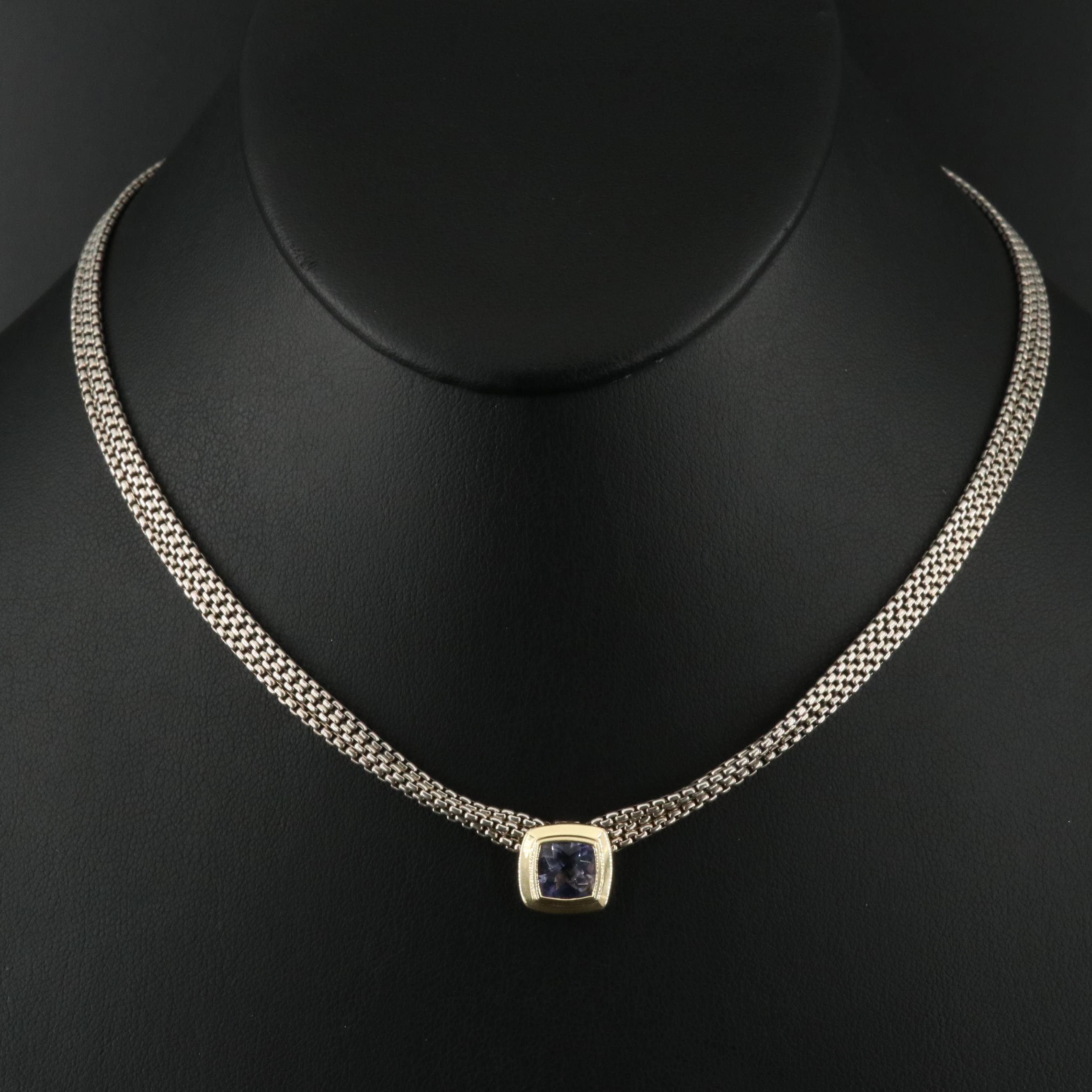 David Yurman Sterling Iolite Necklace with 18K Accents