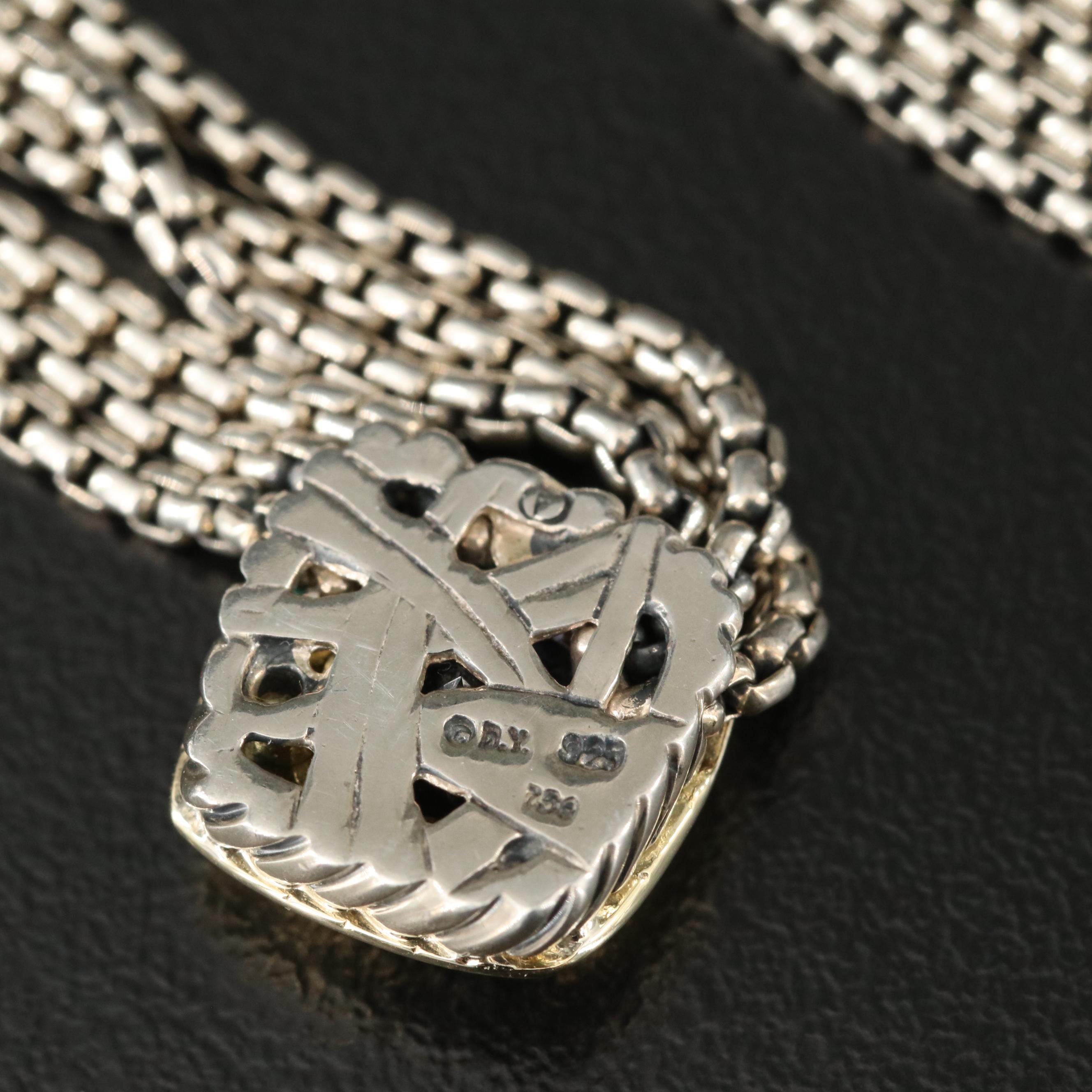 David Yurman Sterling Iolite Necklace with 18K Accents