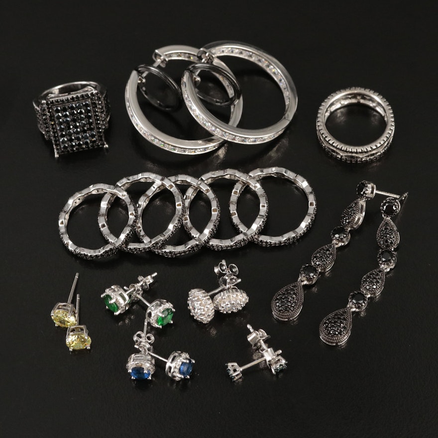 Stacking Rings and Spinel Featured in Sterling Ring and Earring Selection