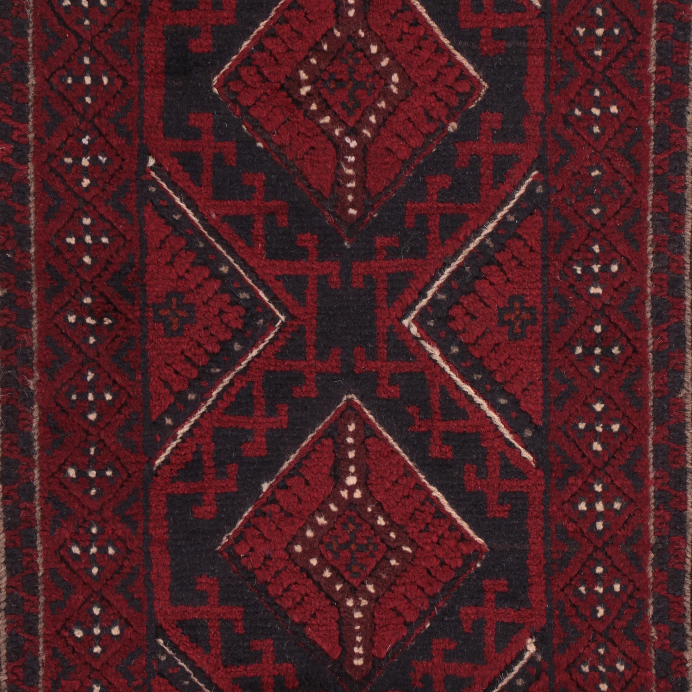 1'11 x 8'9 Hand-Knotted Afghan Turkmen Carpet Runner