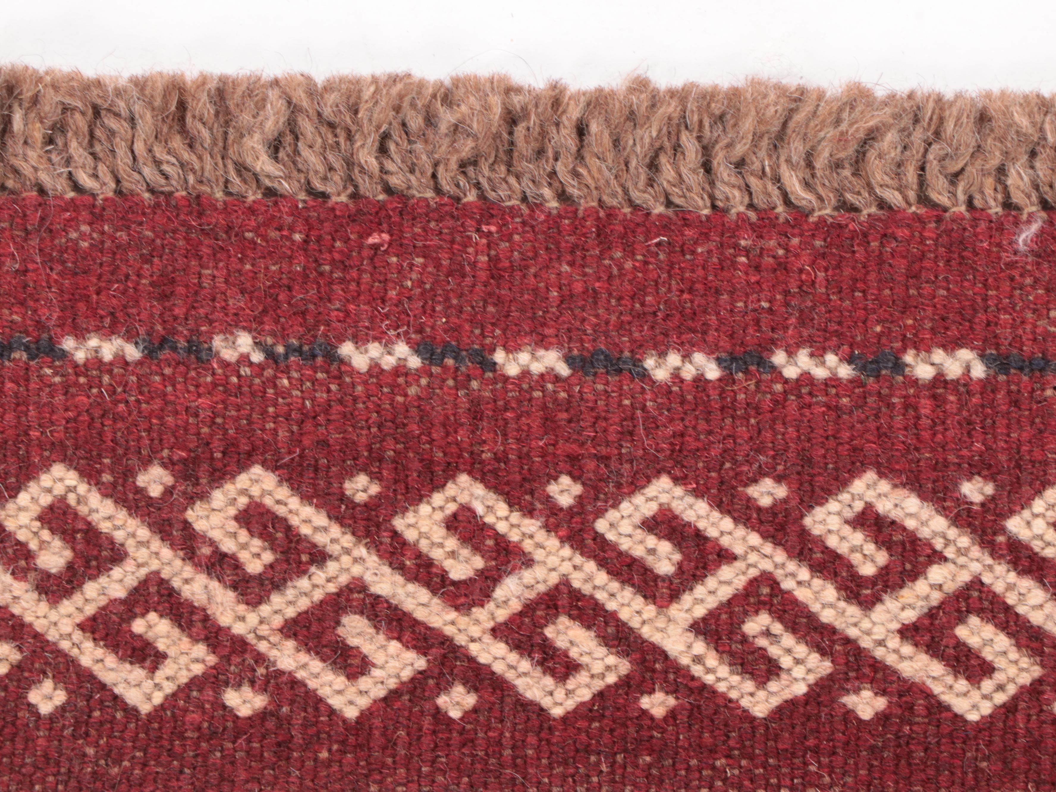 1'11 x 8'9 Hand-Knotted Afghan Turkmen Carpet Runner