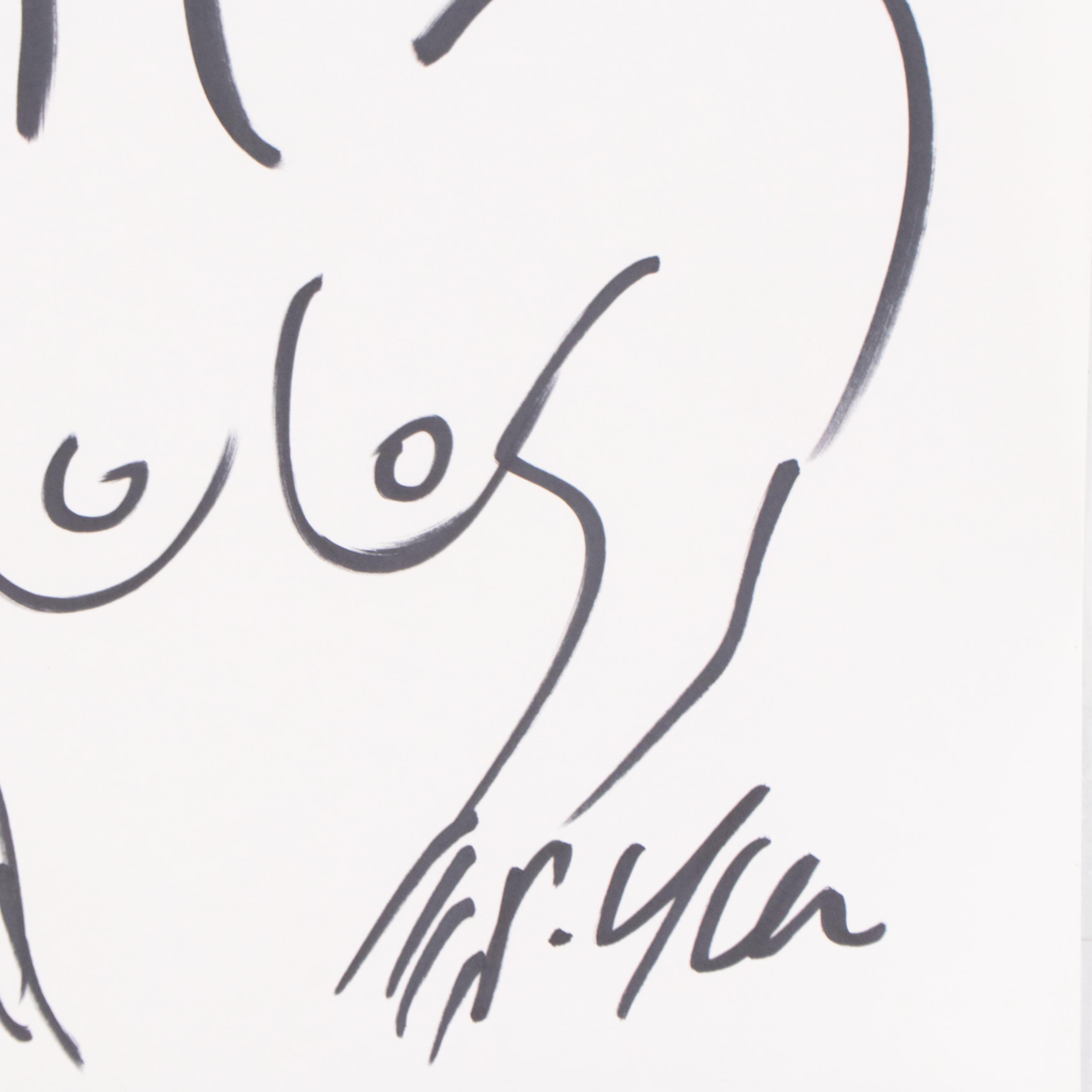 Peter Keil Ink Drawing of Nude