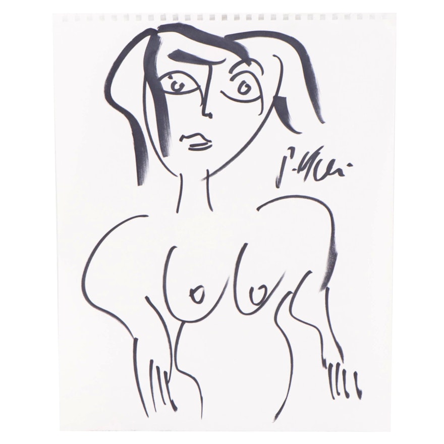 Peter Keil Ink Drawing of Nude