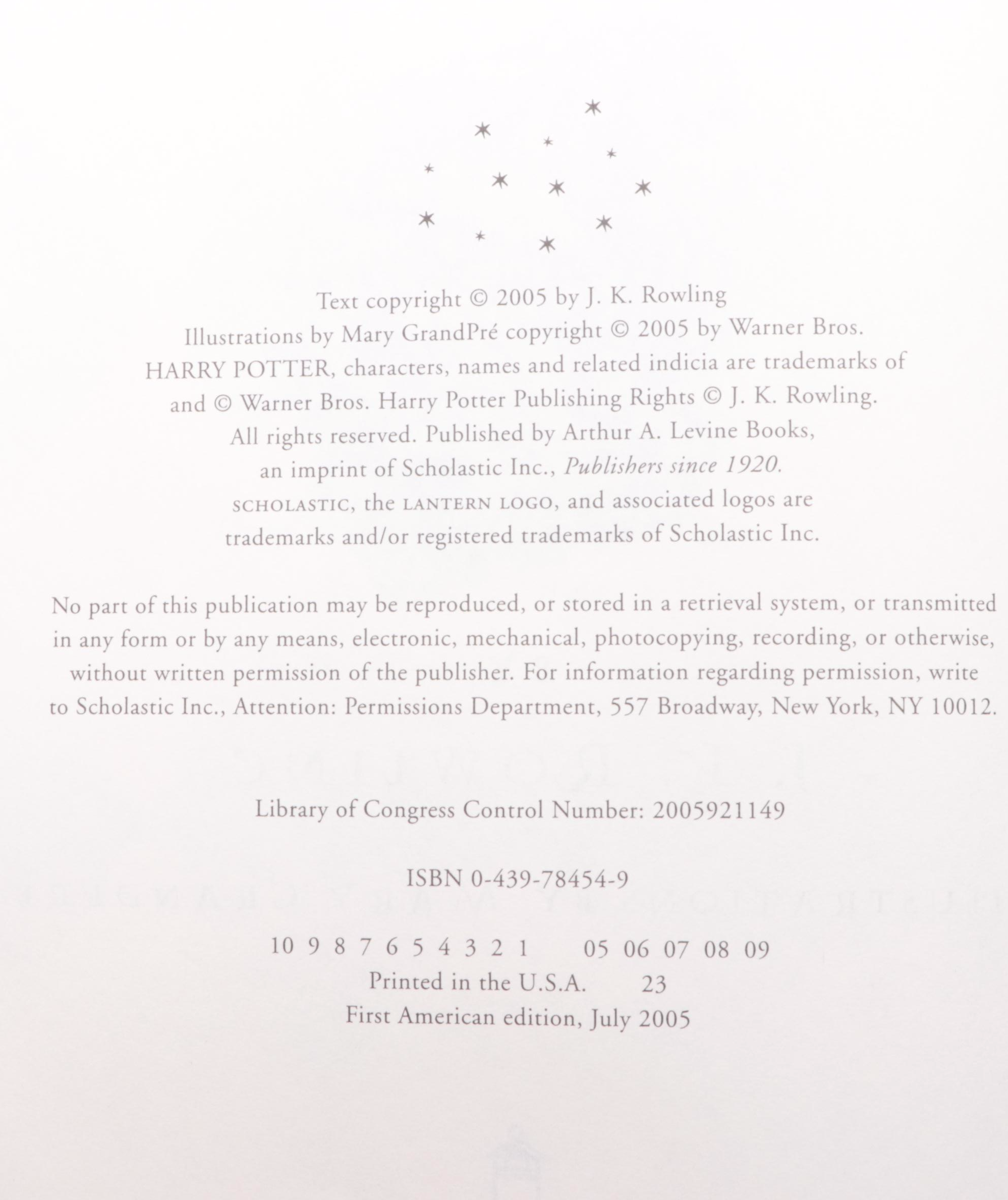 First American Edition "Harry Potter" Complete Series by J. K. Rowling