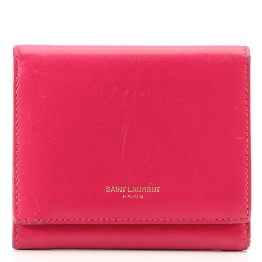 Saint Laurent Trifold Wallet in Smooth Leather