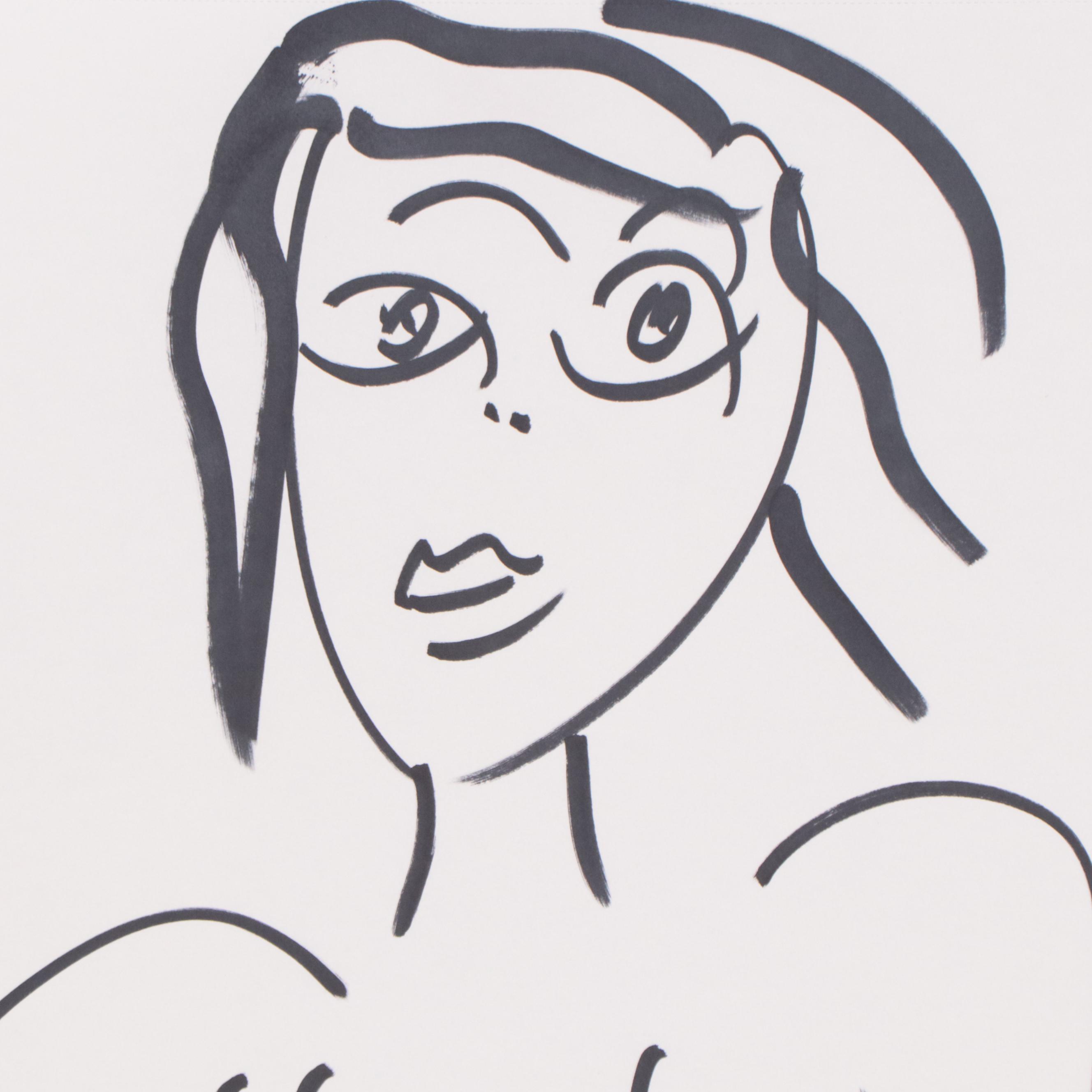 Peter Keil Ink Drawing of Nude