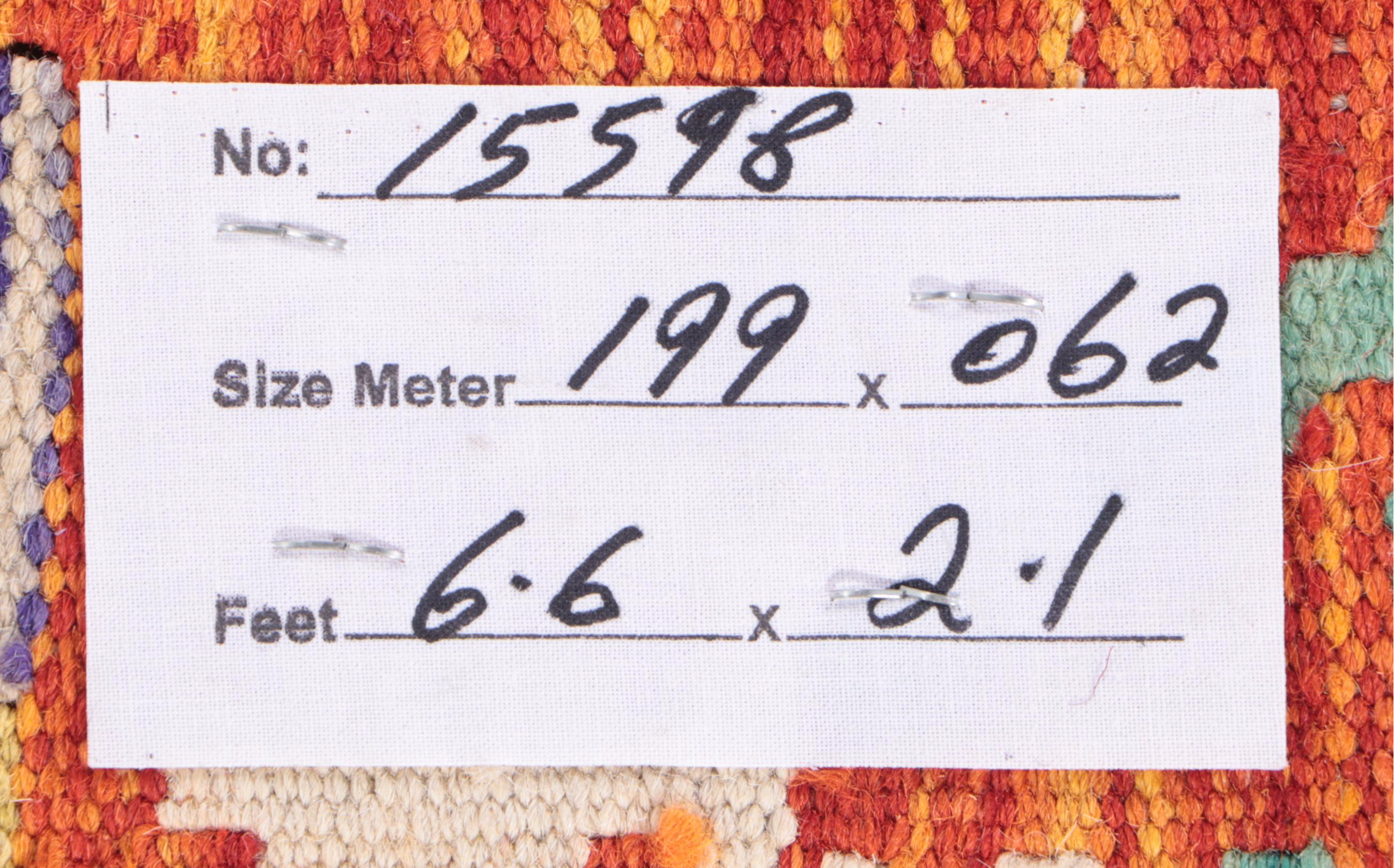 2' x 6'7 Handwoven Pakistani Kilim Carpet Runner