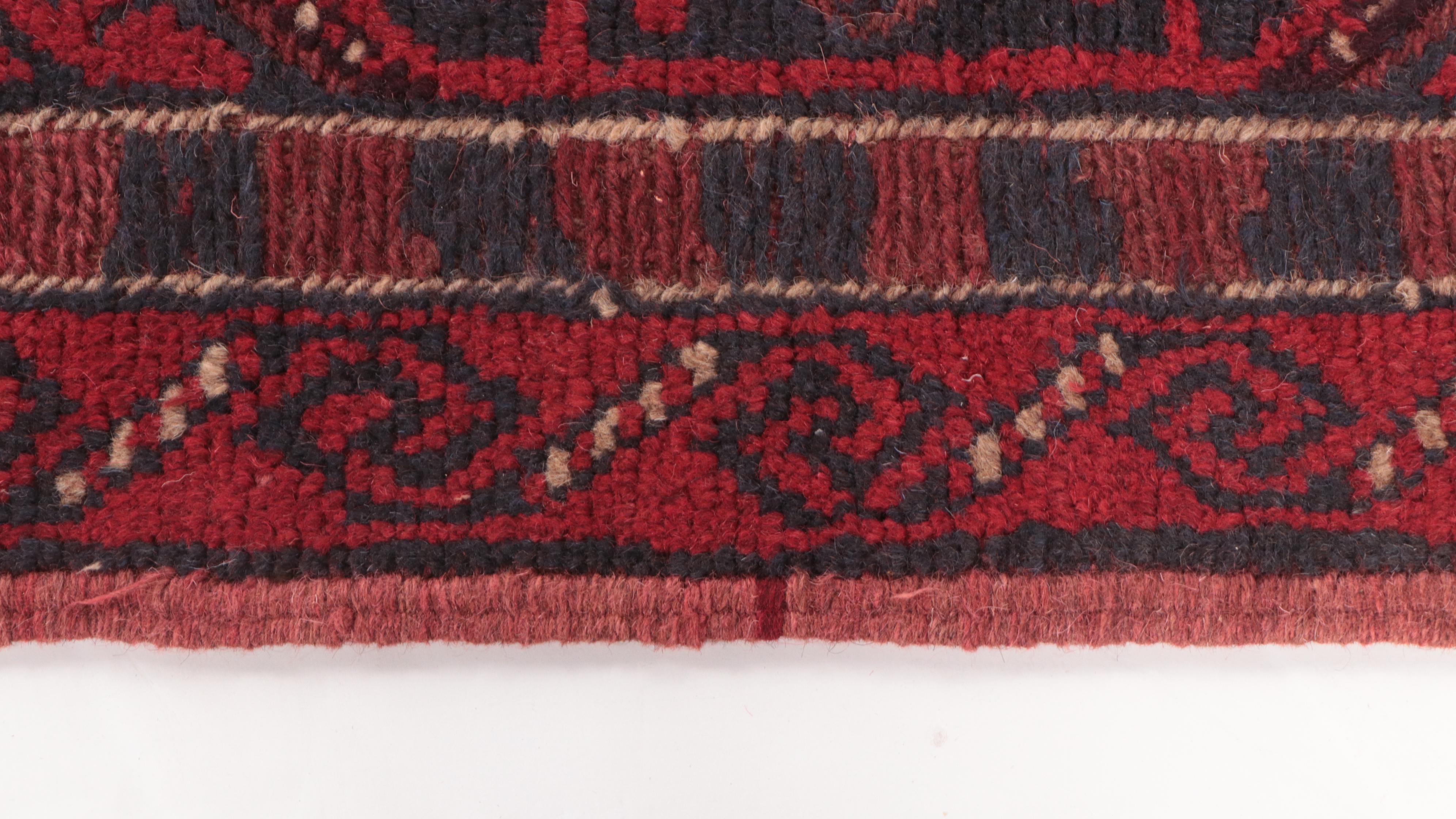 2' x 8'3 Hand-Knotted Afghan Turkmen Carpet Runner