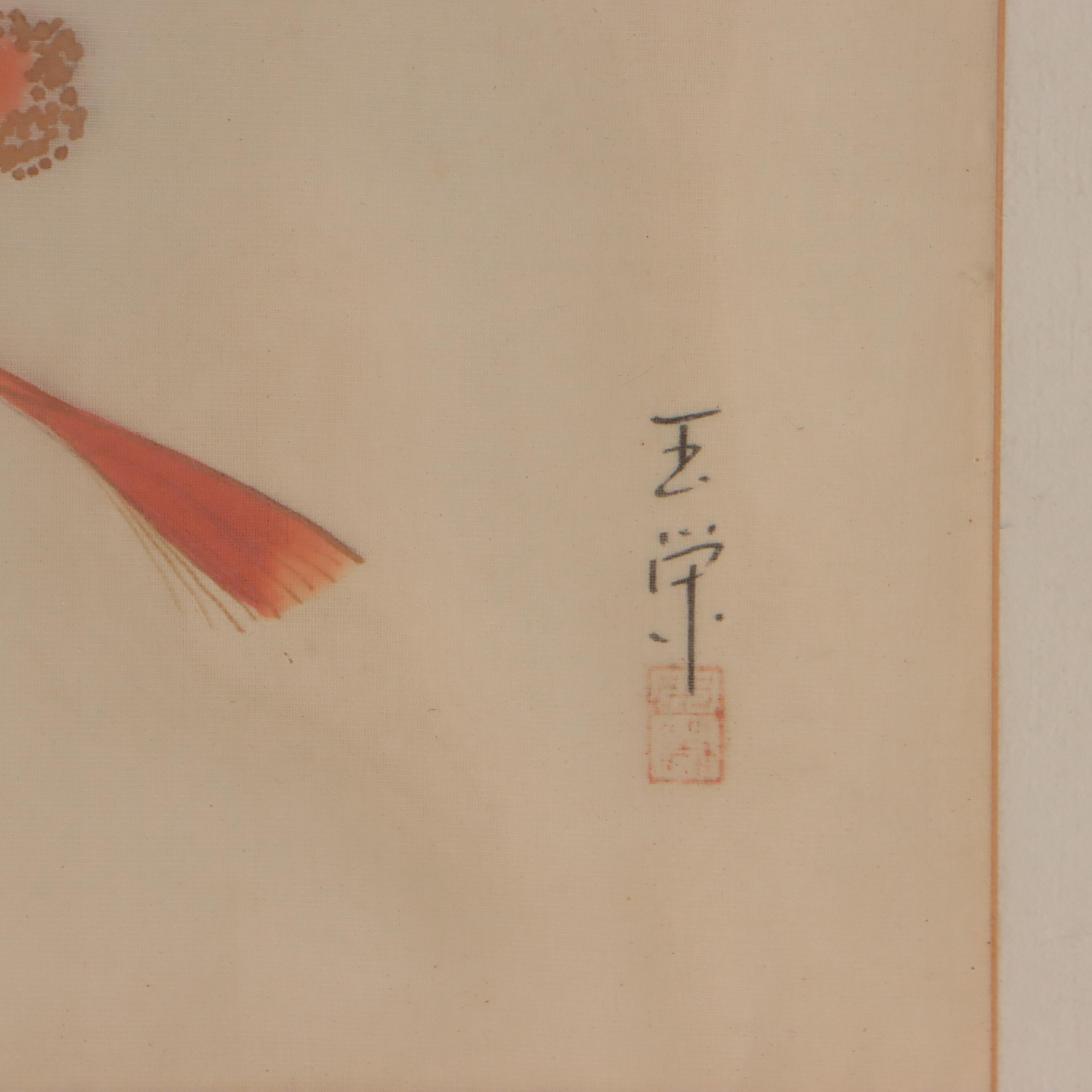 Japanese Ink and Gouache Paintings of Samurai, Mid-20th Century